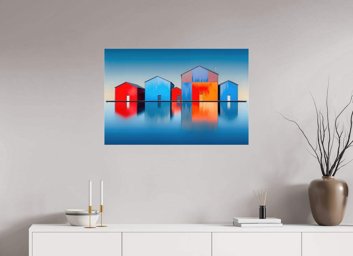 90 x 60 cm, Acrylglas glänzend standard Farbklang am Wasser—Wandkunst, Fine Art Print, Leinwand, Acryldruck, Alu-Dibond