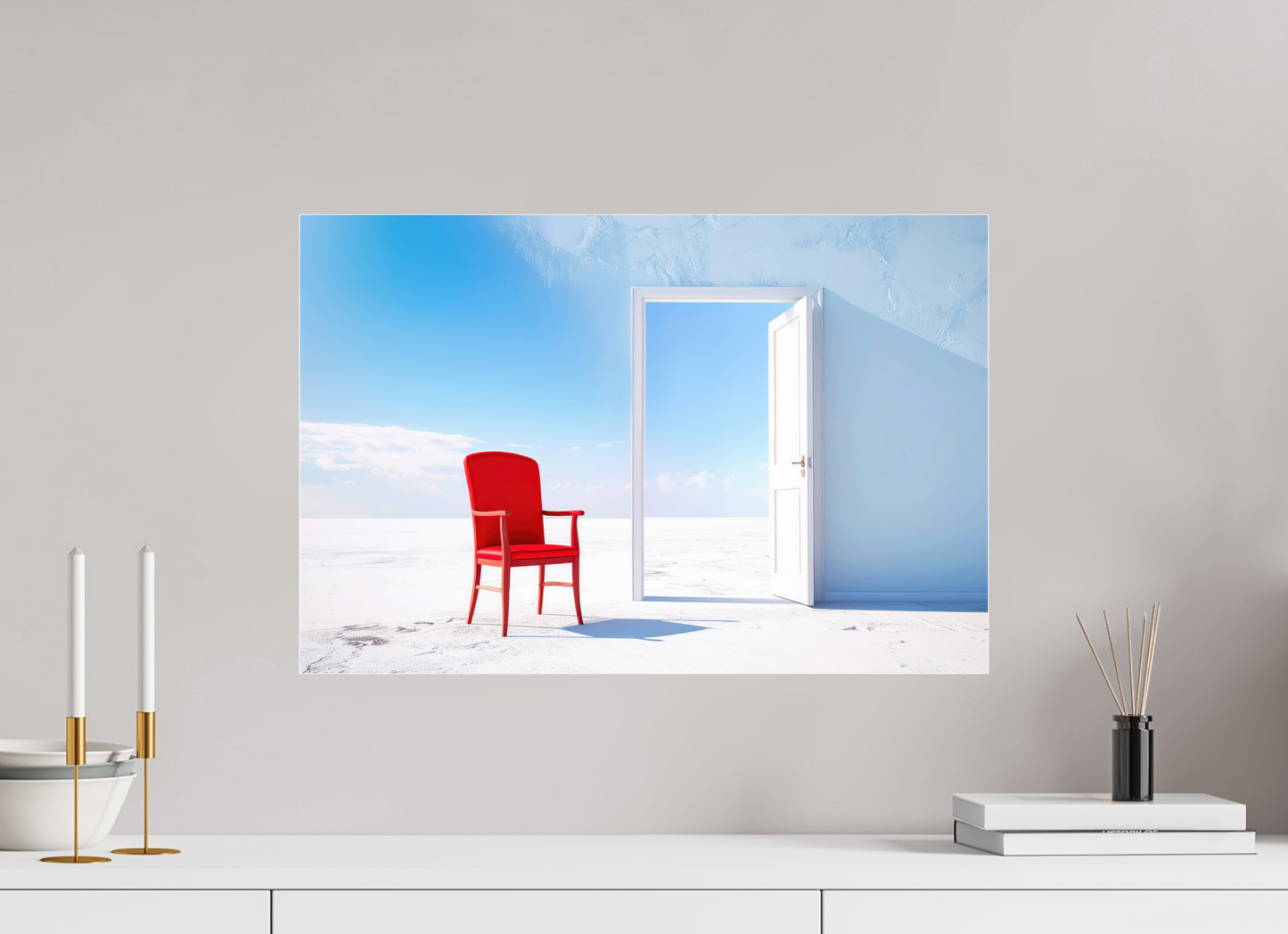 60 x 40 cm, Acrylglas glänzend standard Blick durch die Tür surreal-02