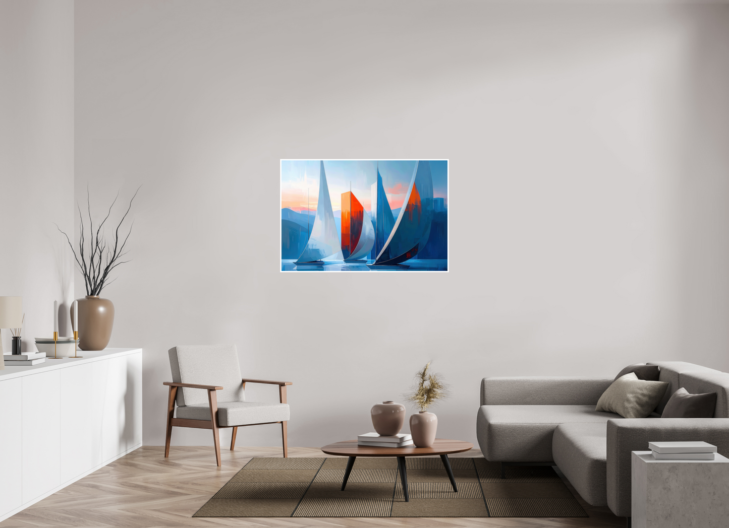 120 x 80 cm, Fine Art Print Hahnemühle Baryta Segelboote abstrakt-15-32