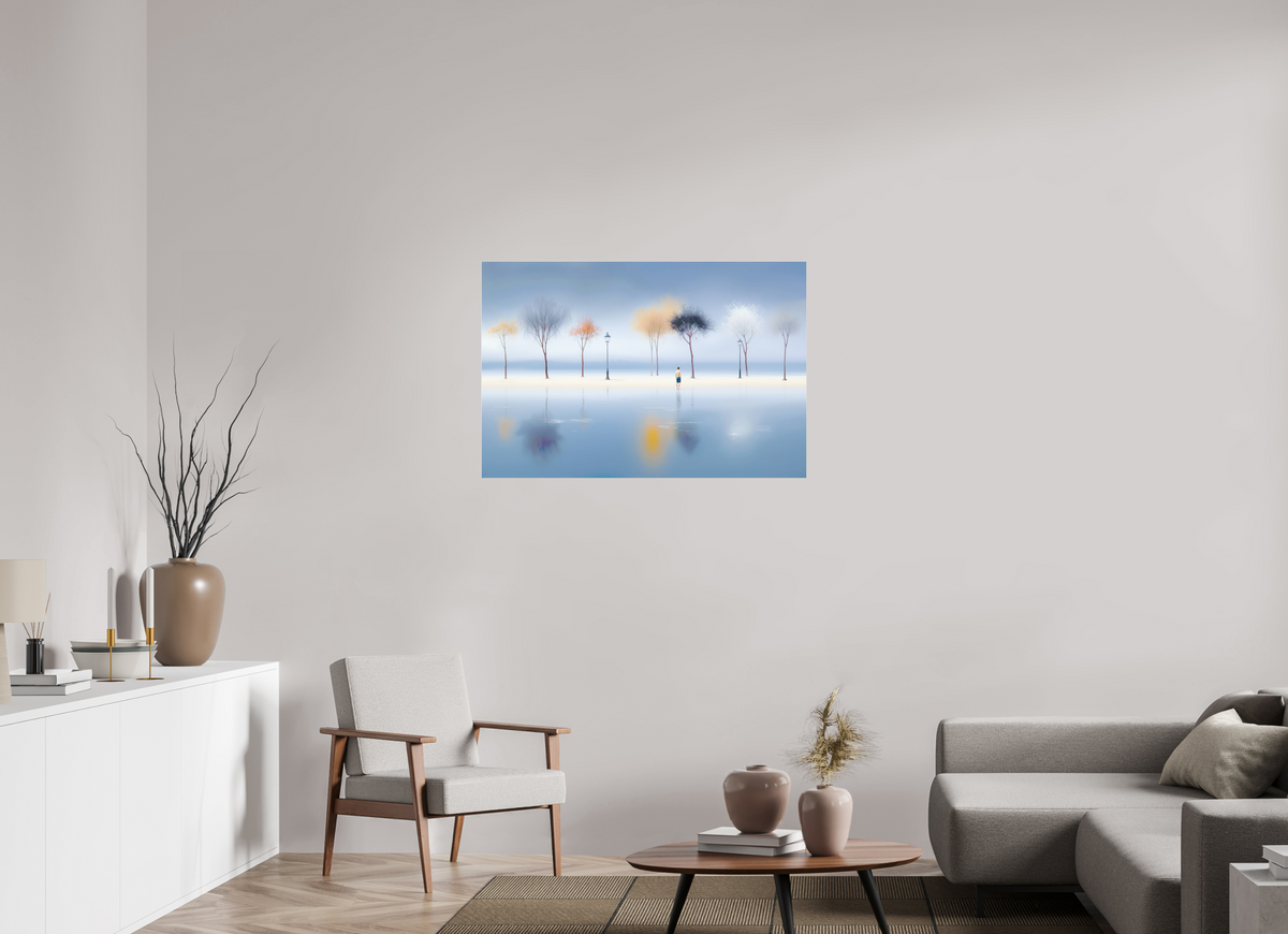 105 x 70 cm, Acrylglas glänzend standard Stilles Ufer, ferne Gedanken—Wandkunst, Fine Art Print, Leinwand, Acryldruck, Alu-Dibond