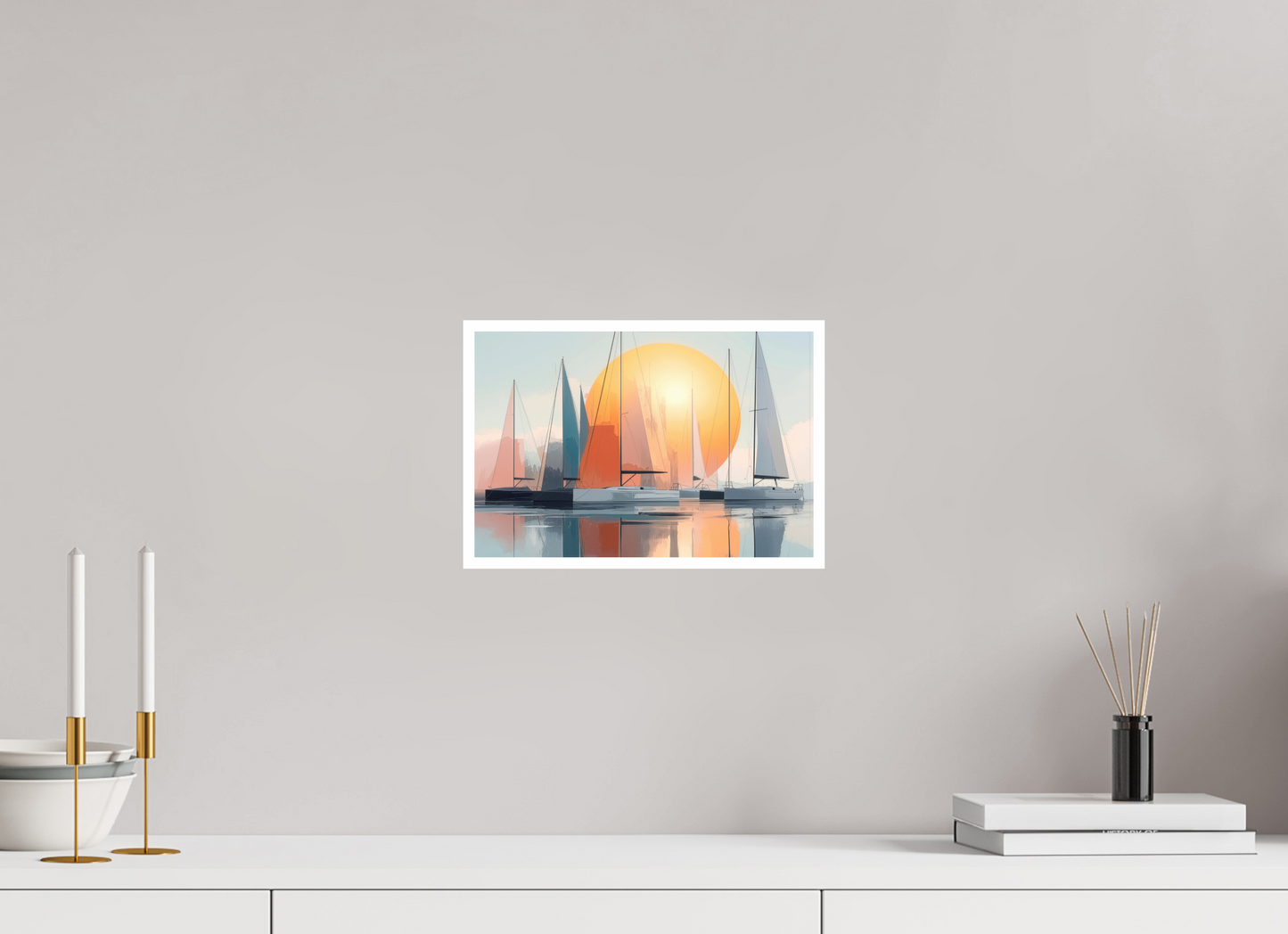 30 x 20 cm, Fine Art Print Hahnemühle Baryta Segelboot-Kunst - Zwischen Horizont und Geometrie-01