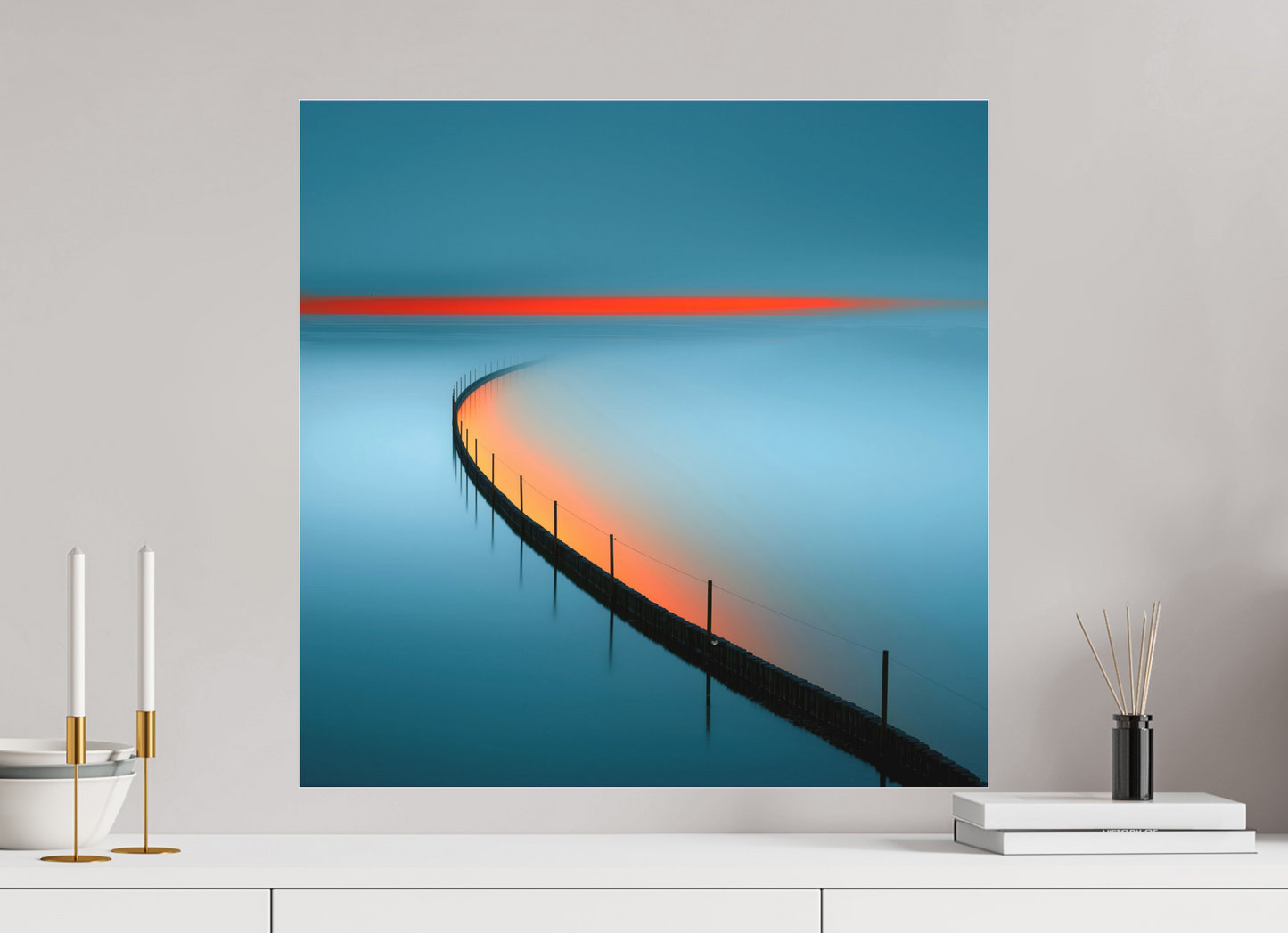60 x 60 cm, Fine Art Pigmentdruck hinter Acrylglas Gezeitenfeuer