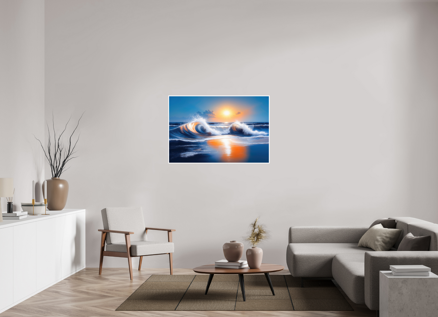 120 x 80 cm, Fine Art Print Hahnemühle Baryta Brandung im Licht
