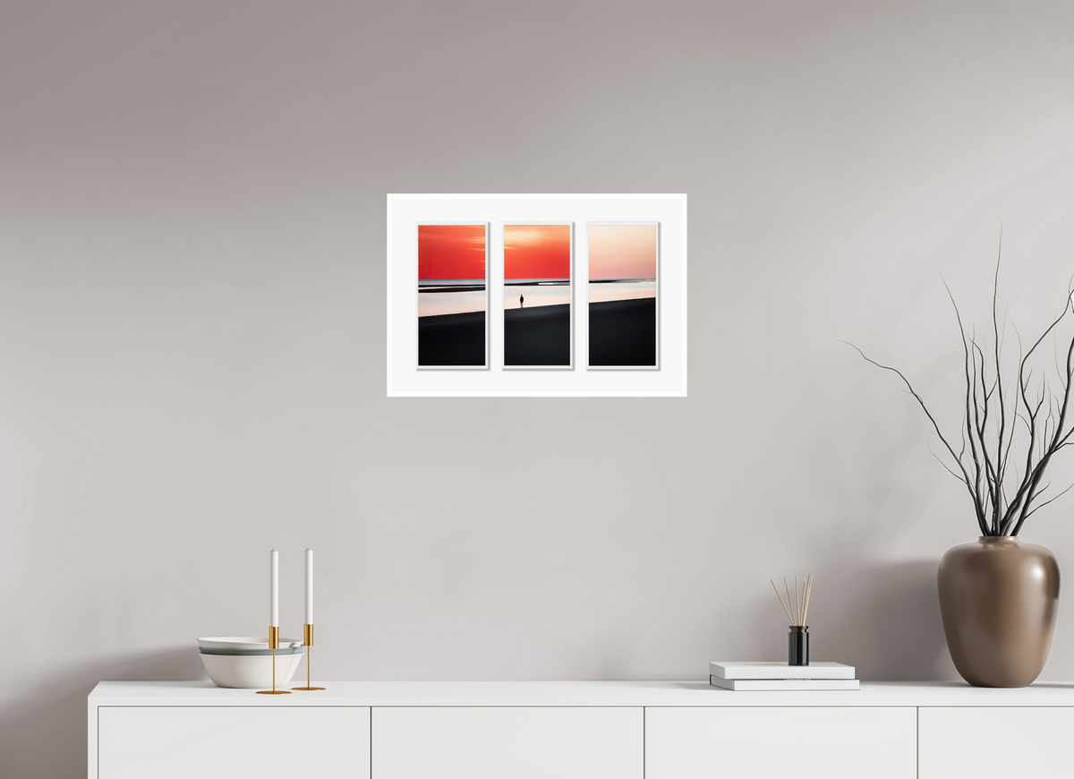 60 x 40 cm, Fine Art Print Hahnemühle Baryta Tryptichon Mann am Ufer