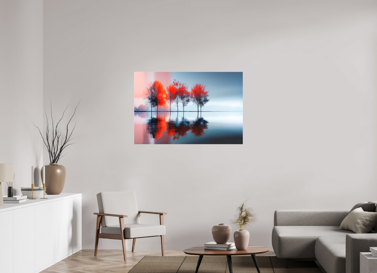 120 x 80 cm, Fine Art Pigmentdruck hinter Acrylglas Stille in Rot—Wandkunst, Fine Art Print, Leinwand, Acryldruck, Alu-Dibond
