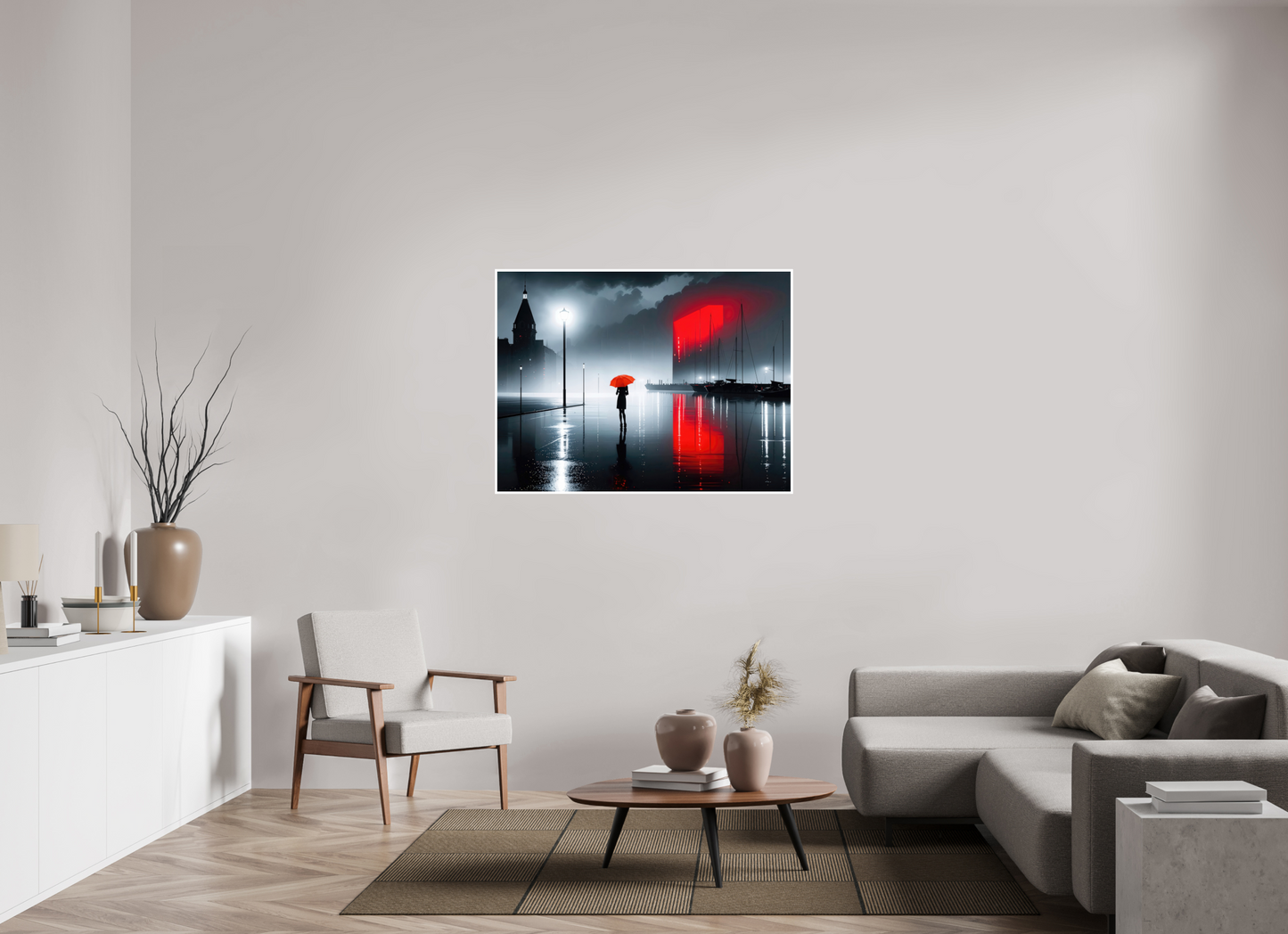 120 x 90 cm, Fine Art Print Hahnemühle Baryta Frau am Seglerhafen bei Nacht-01