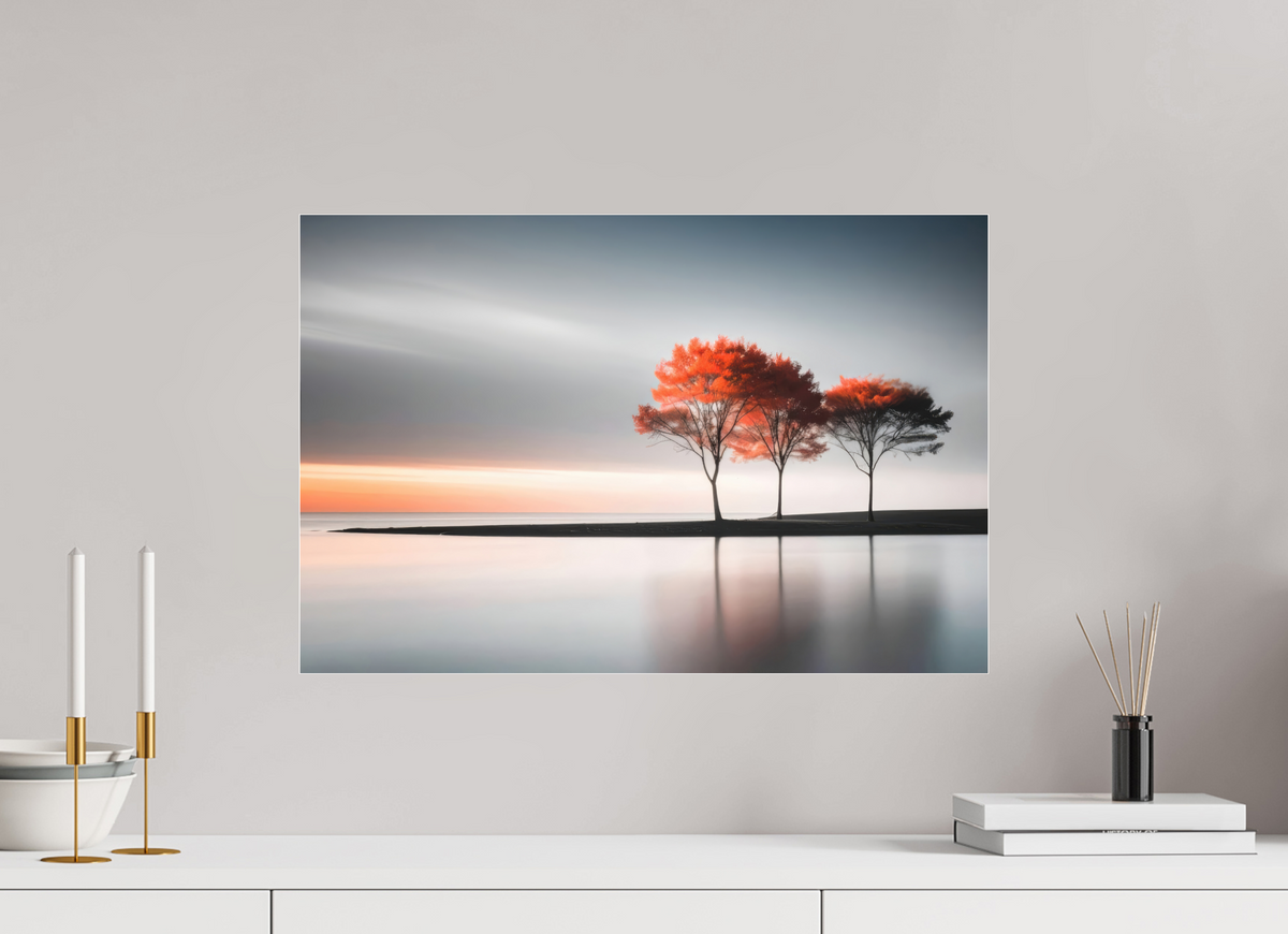 60 x 40 cm, Fine Art Pigmentdruck hinter Acrylglas Stille am Ufer-02—Wandkunst, Fine Art Print, Leinwand, Acryldruck, Alu-Dibond