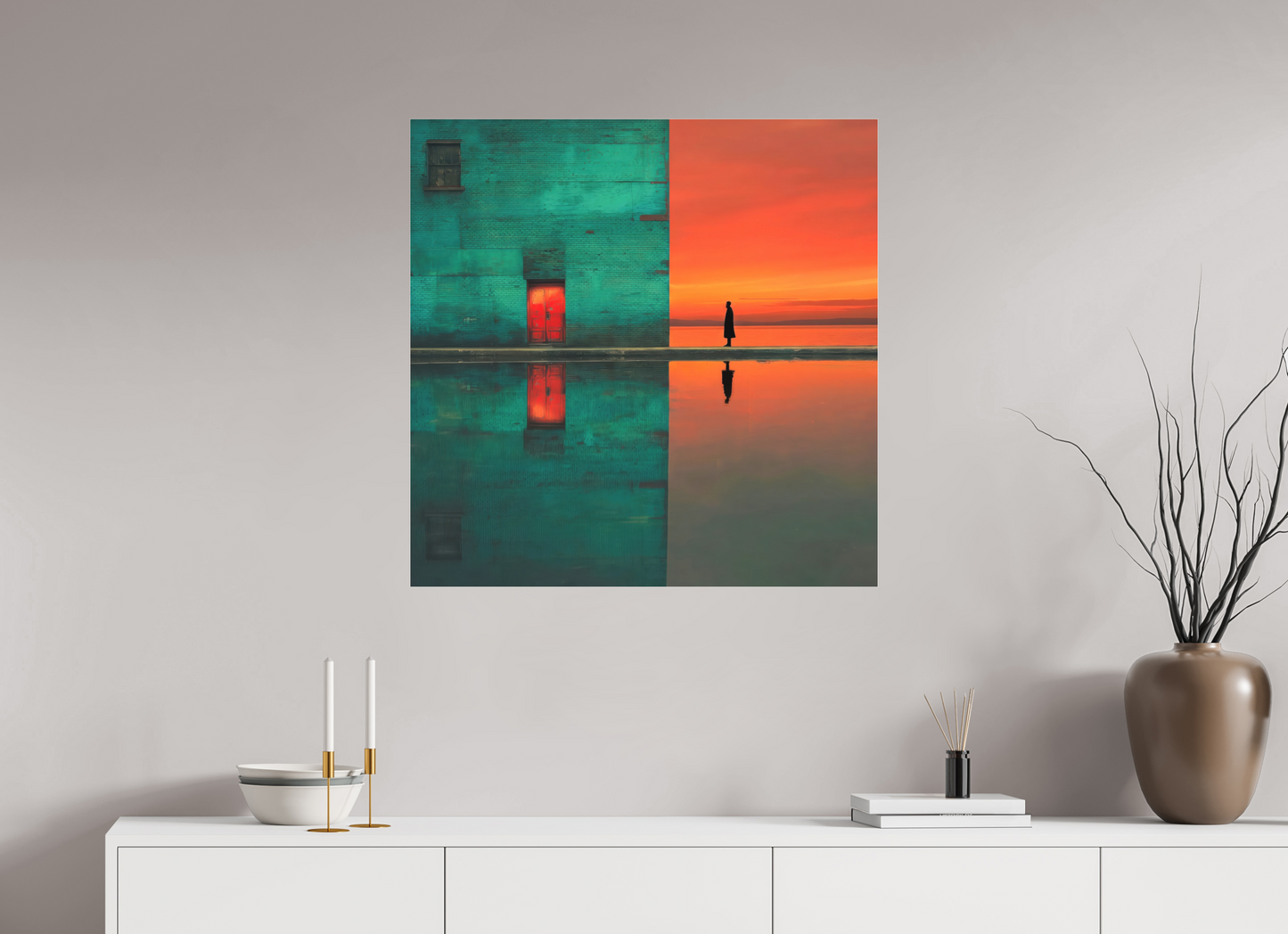 80 x 80 cm, Fine Art Pigmentdruck hinter Acrylglas Schwelle zum Meer