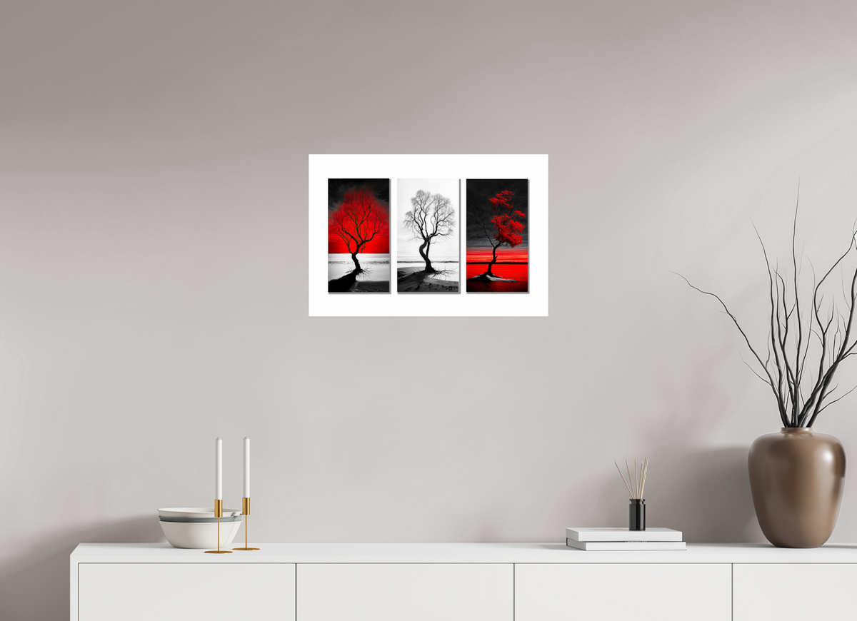 60 x 40 cm, Fine Art Print Hahnemühle Baryta Triptychon Bäume am Ufer-03