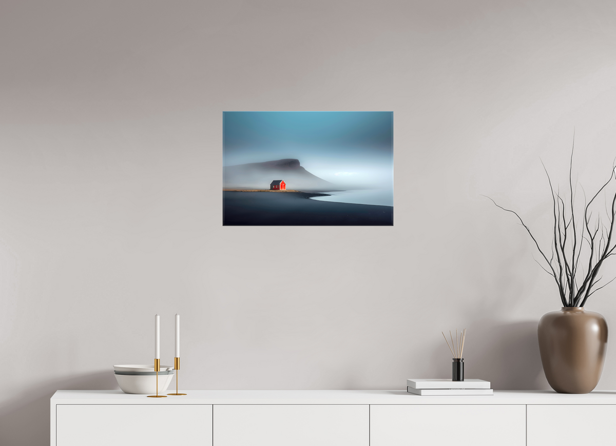 60 x 40 cm, Leinwand glänzend Haus am Meer-01—Wandkunst, Fine Art Print, Leinwand, Acryldruck, Alu-Dibond