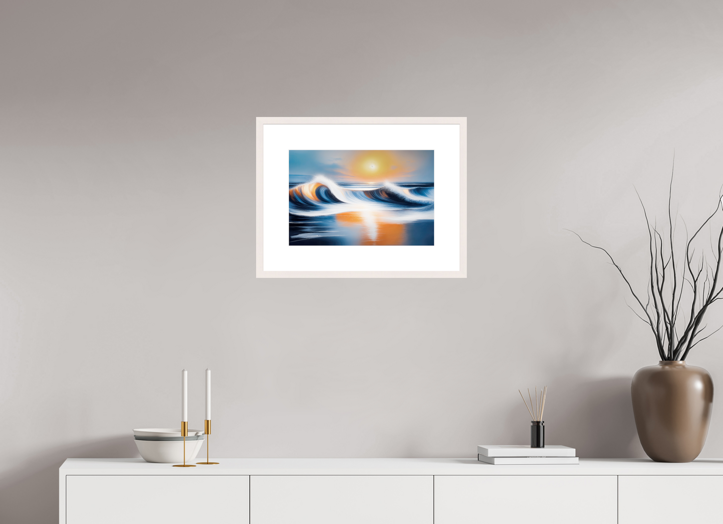 45 x 30 cm, Fine Art Print gerahmt Dialog der Wellen