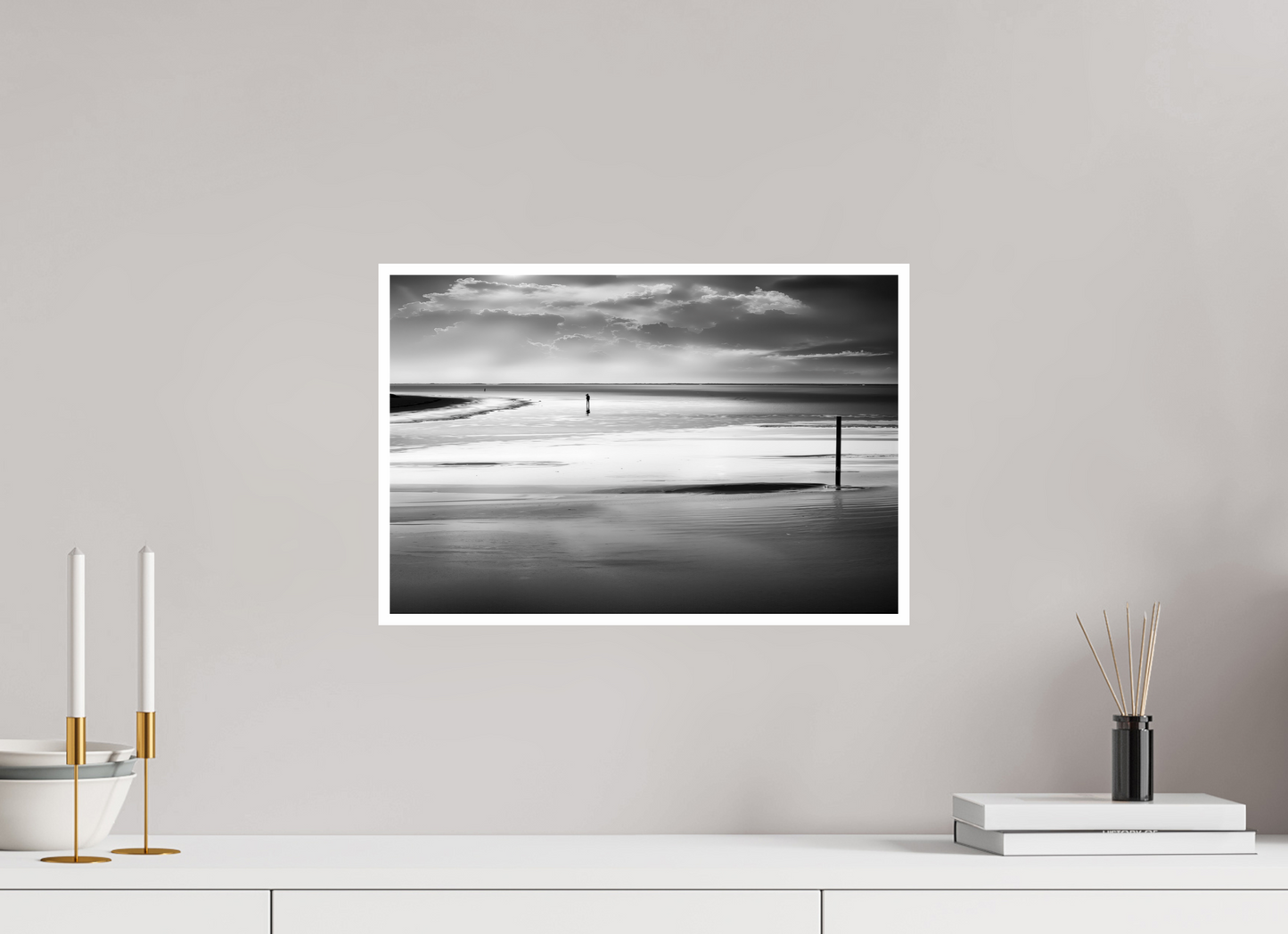 45 x 30 cm, Fine Art Print Hahnemühle Baryta Mann im Wattenmeer-01