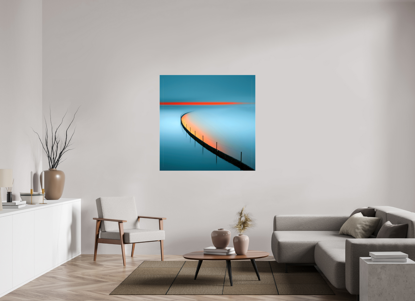 120 x 120 cm, Leinwand glänzend Gezeitenfeuer