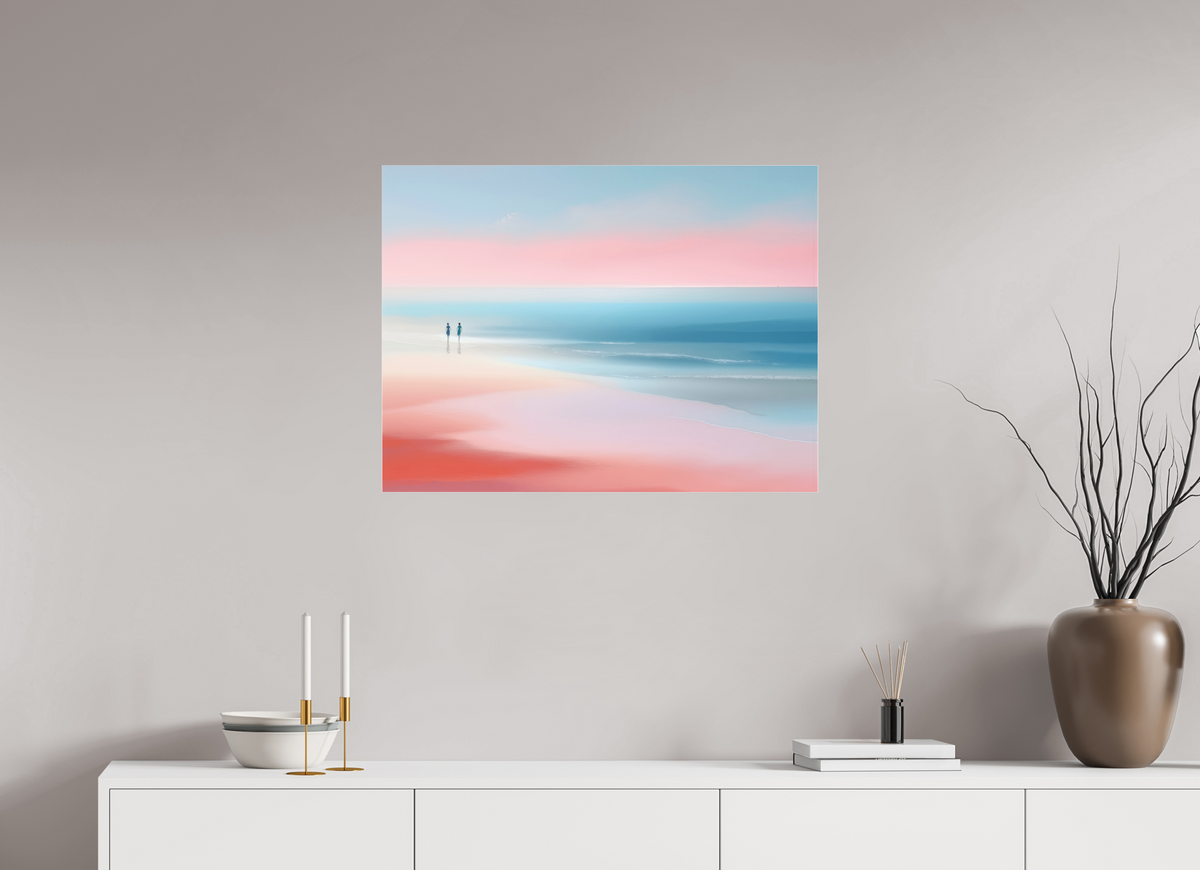 80 x 60 cm, Fine Art Pigmentdruck hinter Acrylglas Zwei Frauen am Meer—Wandkunst, Fine Art Print, Leinwand, Acryldruck, Alu-Dibond