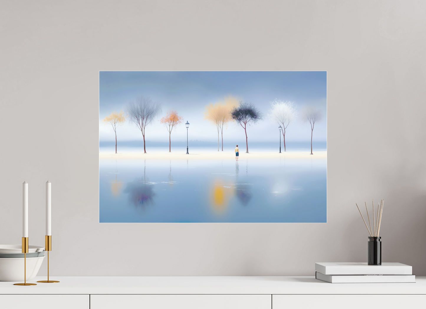 60 x 40 cm, Fine Art Pigmentdruck hinter Acrylglas Stilles Ufer, ferne Gedanken