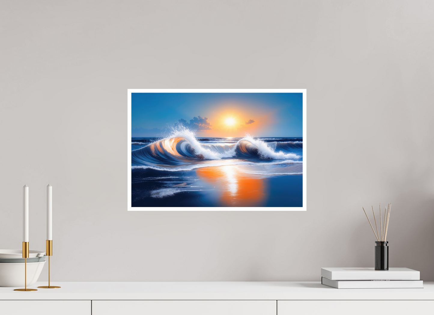45 x 30 cm, Fine Art Print Hahnemühle Baryta Brandung im Licht