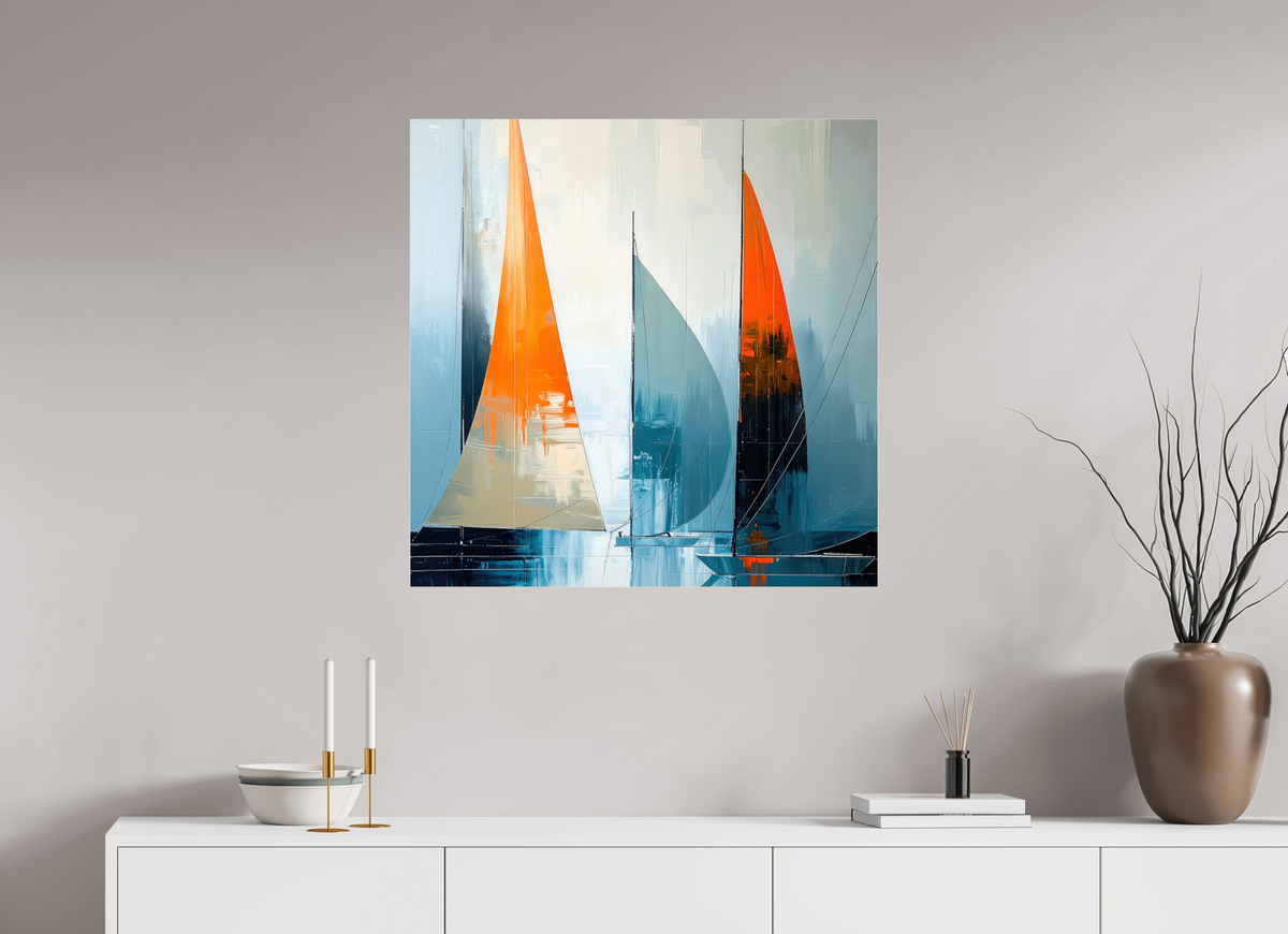 80 x 80 cm, Acrylglas glänzend standard Segelboot-Kunst - Abstraktion in Bewegung—Wandkunst, Fine Art Print, Leinwand, Acryldruck, Alu-Dibond