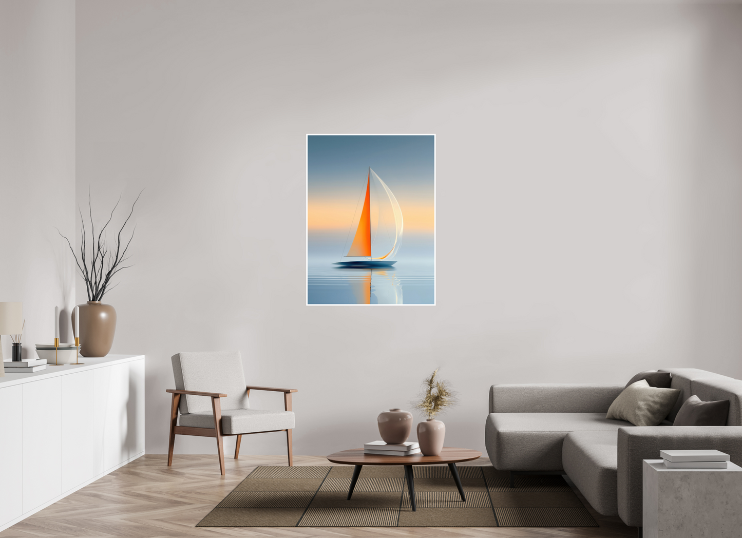 90 x 120 cm, Fine Art Print Hahnemühle Baryta Ein Segel, ein Horizont