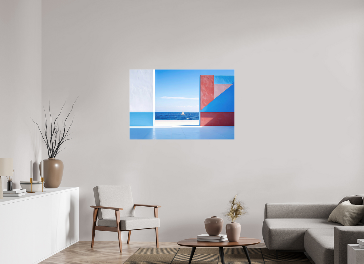 120 x 80 cm, Fine Art Pigmentdruck hinter Acrylglas Mauer am Meer-03—Wandkunst, Fine Art Print, Leinwand, Acryldruck