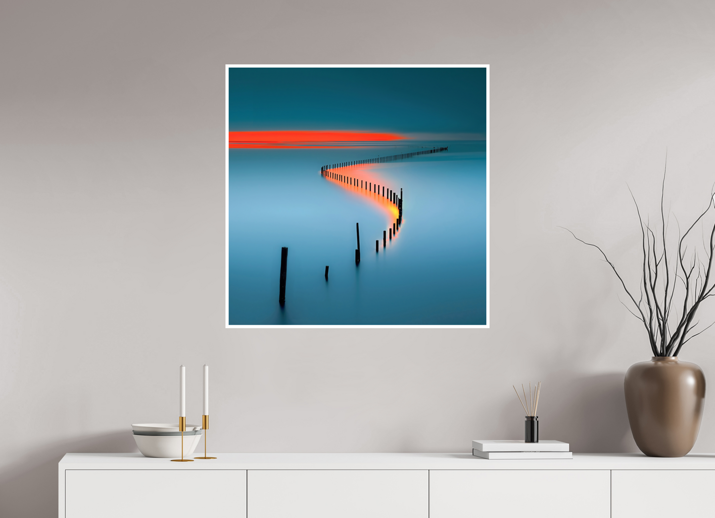 80 x 80 cm, Fine Art Print Hahnemühle Baryta Lichtweg im Watt
