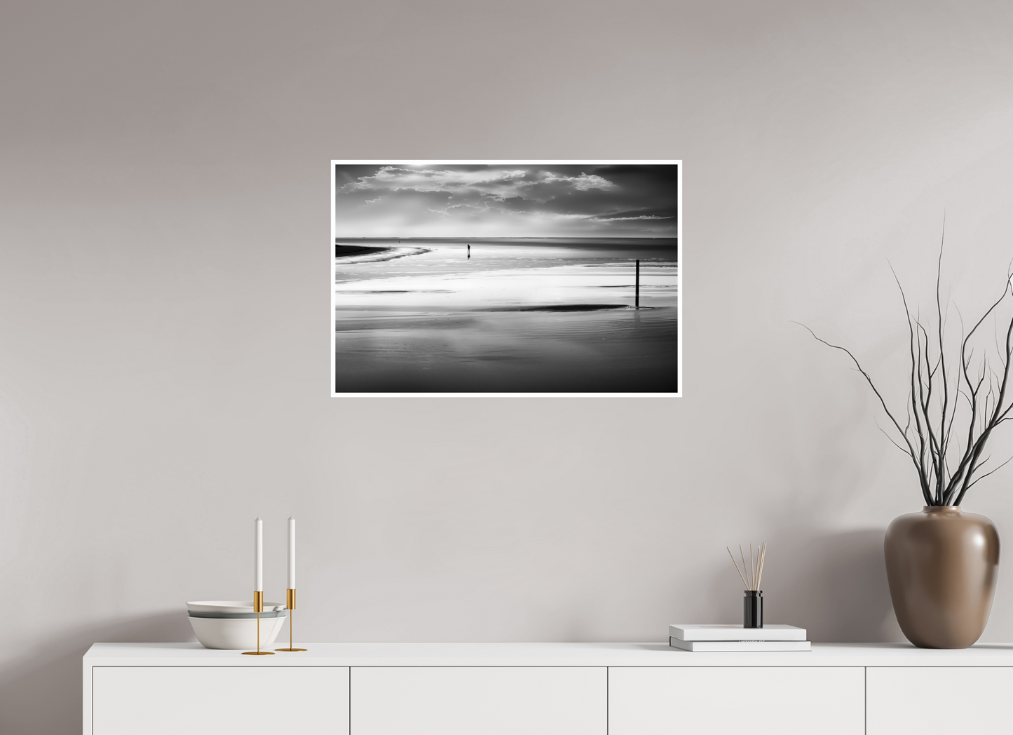 75 x 50 cm, Fine Art Print Hahnemühle Baryta Mann im Wattenmeer-01
