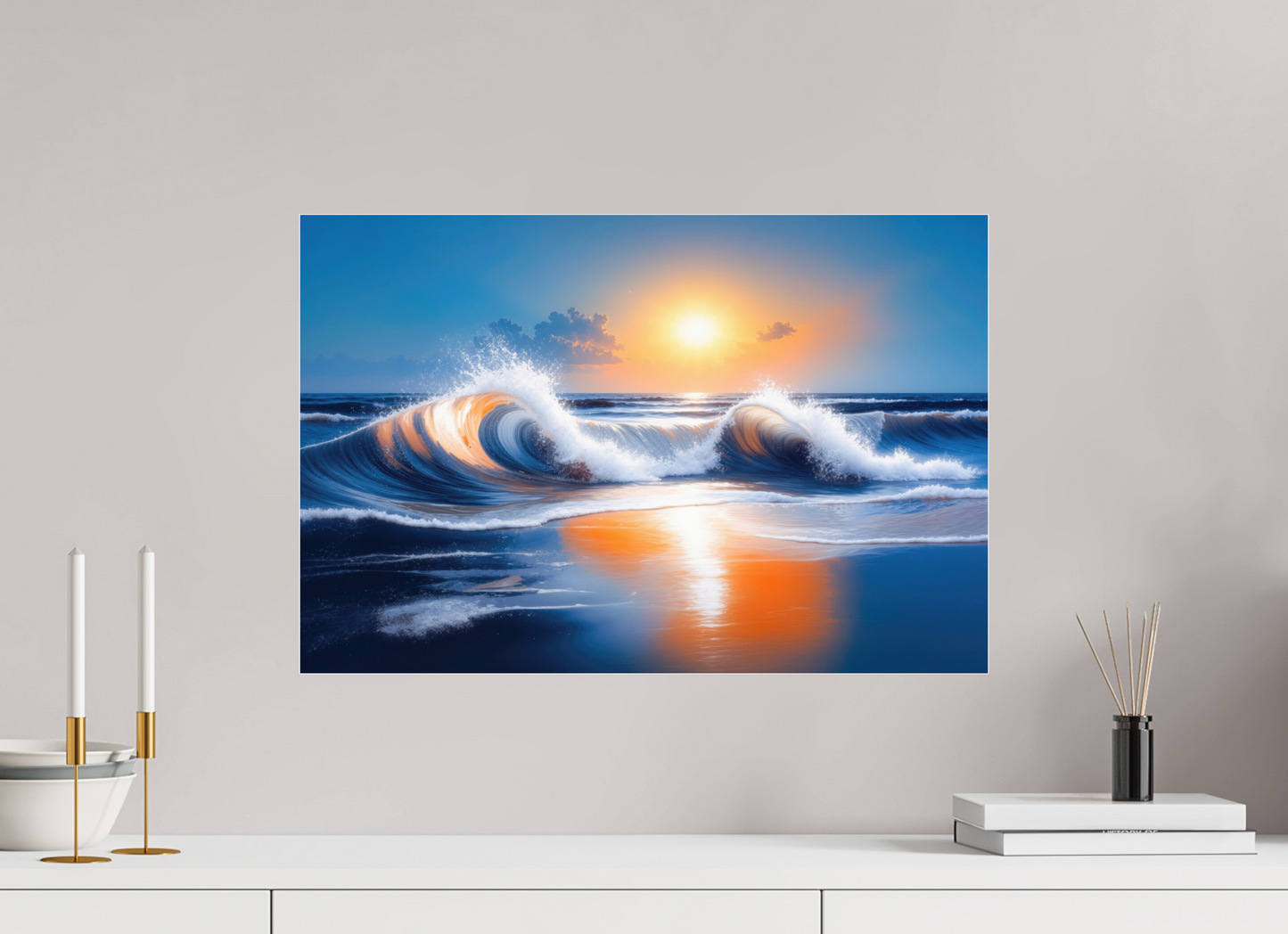 60 x 40 cm, Acrylglas glänzend standard Brandung im Licht