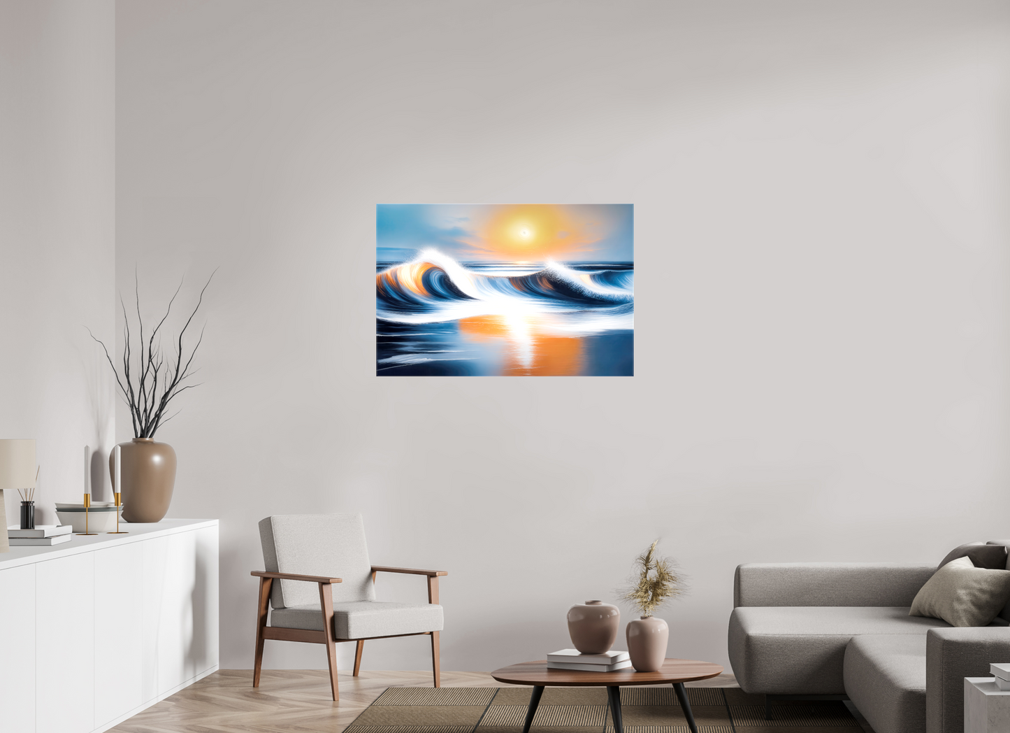 105 x 70 cm, Leinwand glänzend Dialog der Wellen