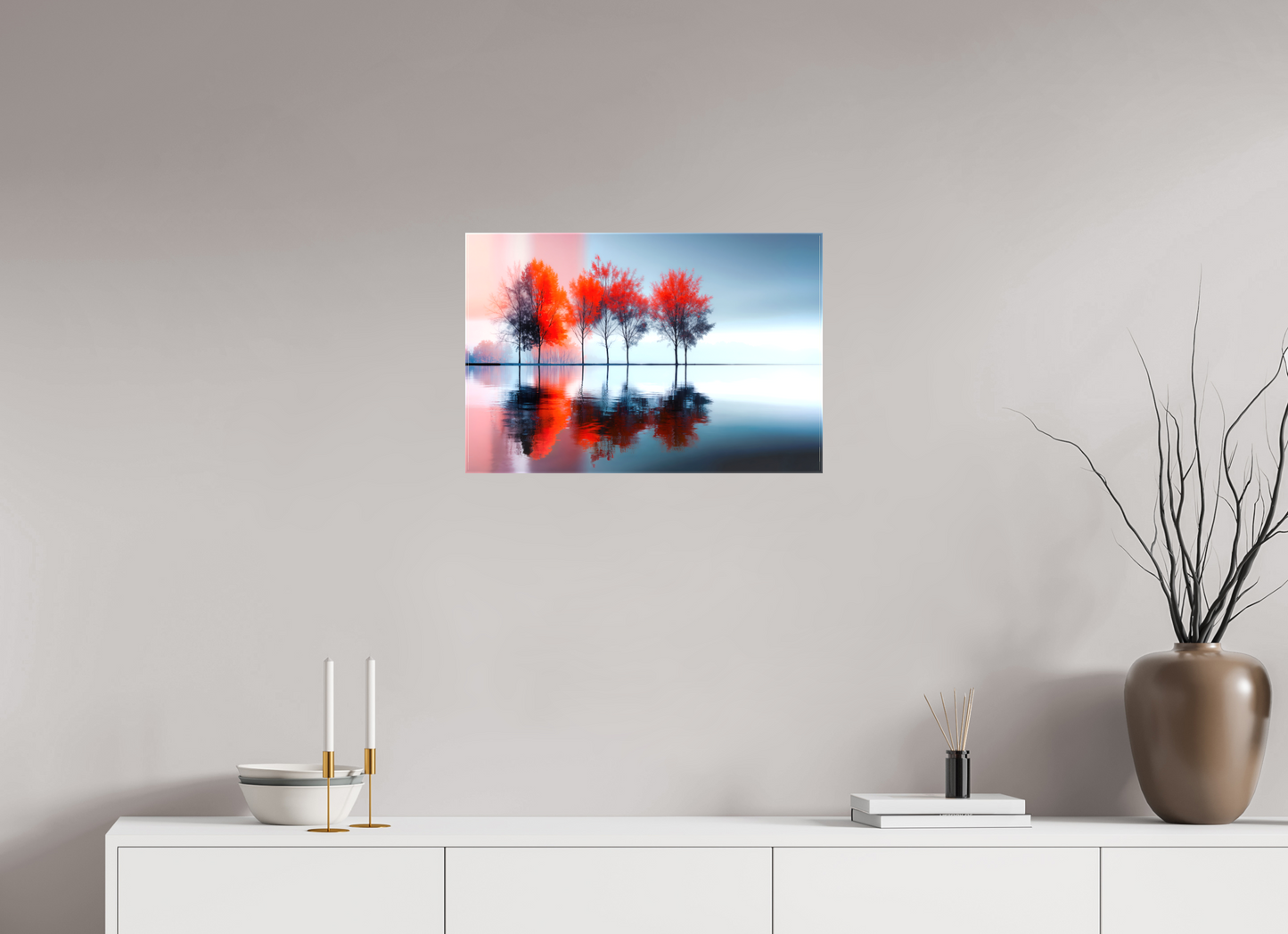 60 x 40 cm, Leinwand glänzend Stille in Rot