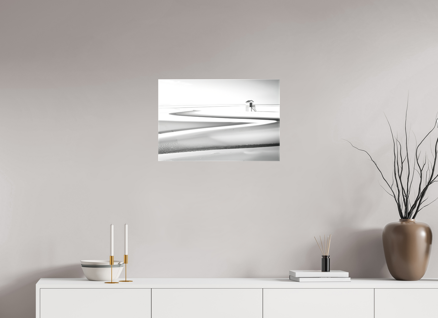 60 x 40 cm, Leinwand glänzend Pfahlhaus im Wattenmeer-01