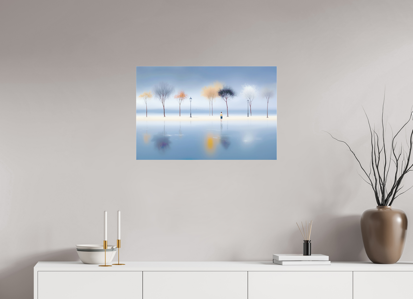 75 x 50 cm, Acrylglas glänzend standard Stilles Ufer, ferne Gedanken