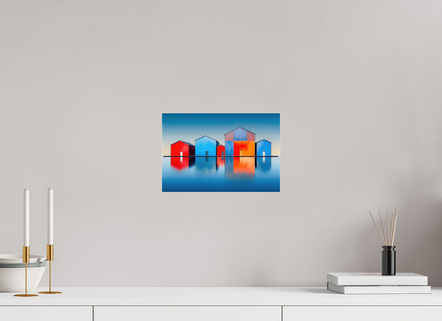30 x 20 cm, Acrylglas glänzend standard Farbklang am Wasser