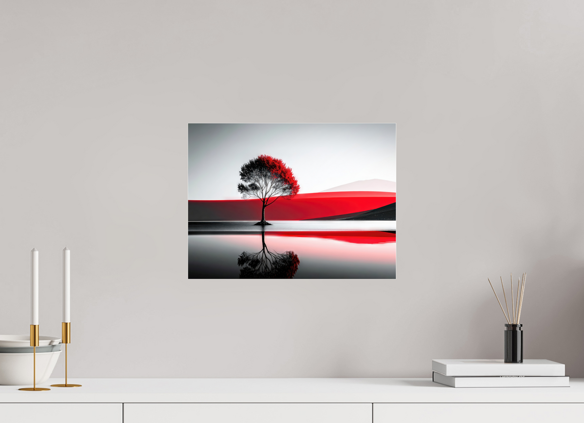 40 x 30 cm, Acrylglas glänzend standard Baum am Ufer surreal-01—Wandkunst, Fine Art Print, Leinwand, Acryldruck, Alu-Dibond