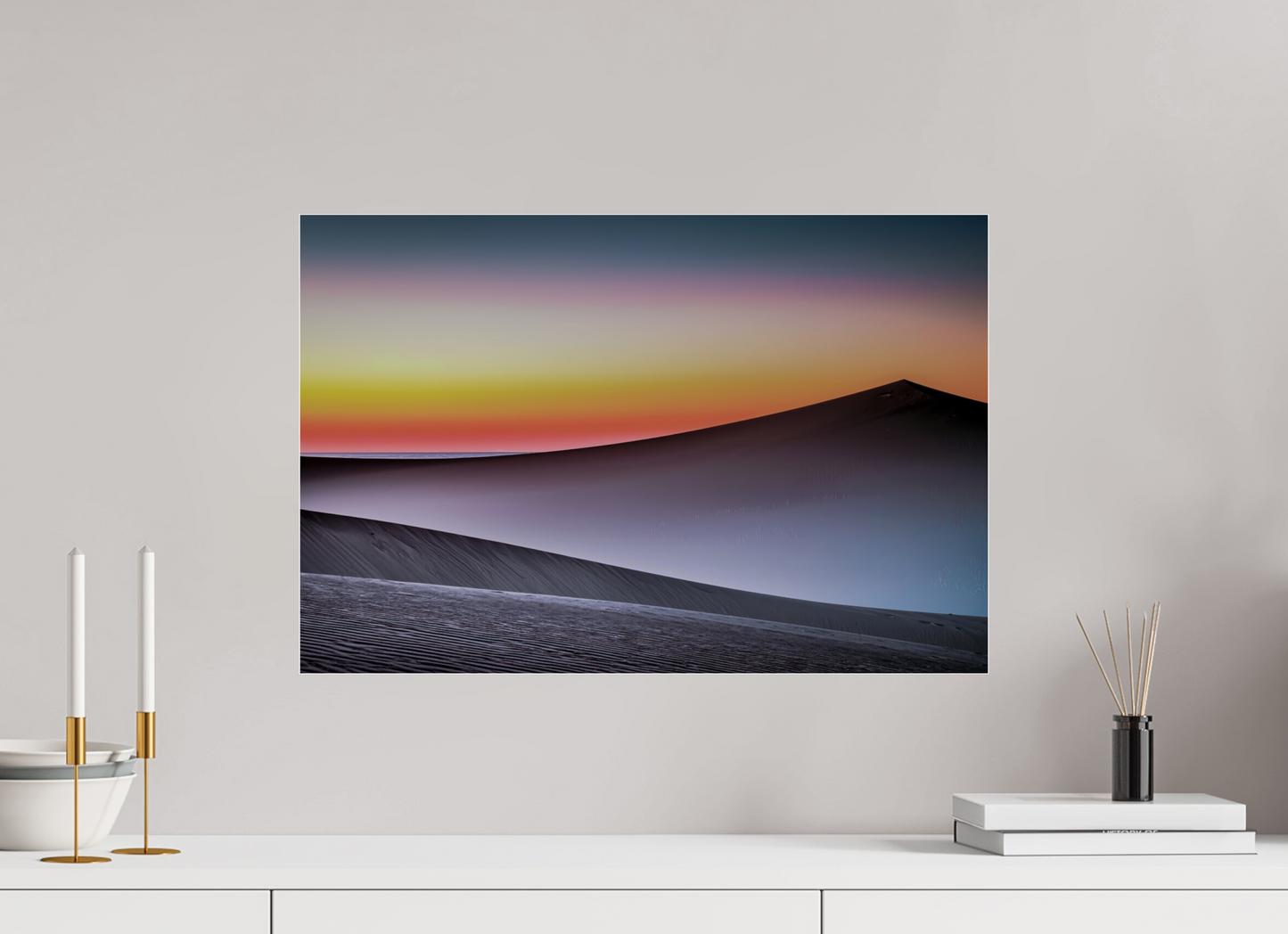60 x 40 cm, Acrylglas glänzend standard Dämmerung über der Düne