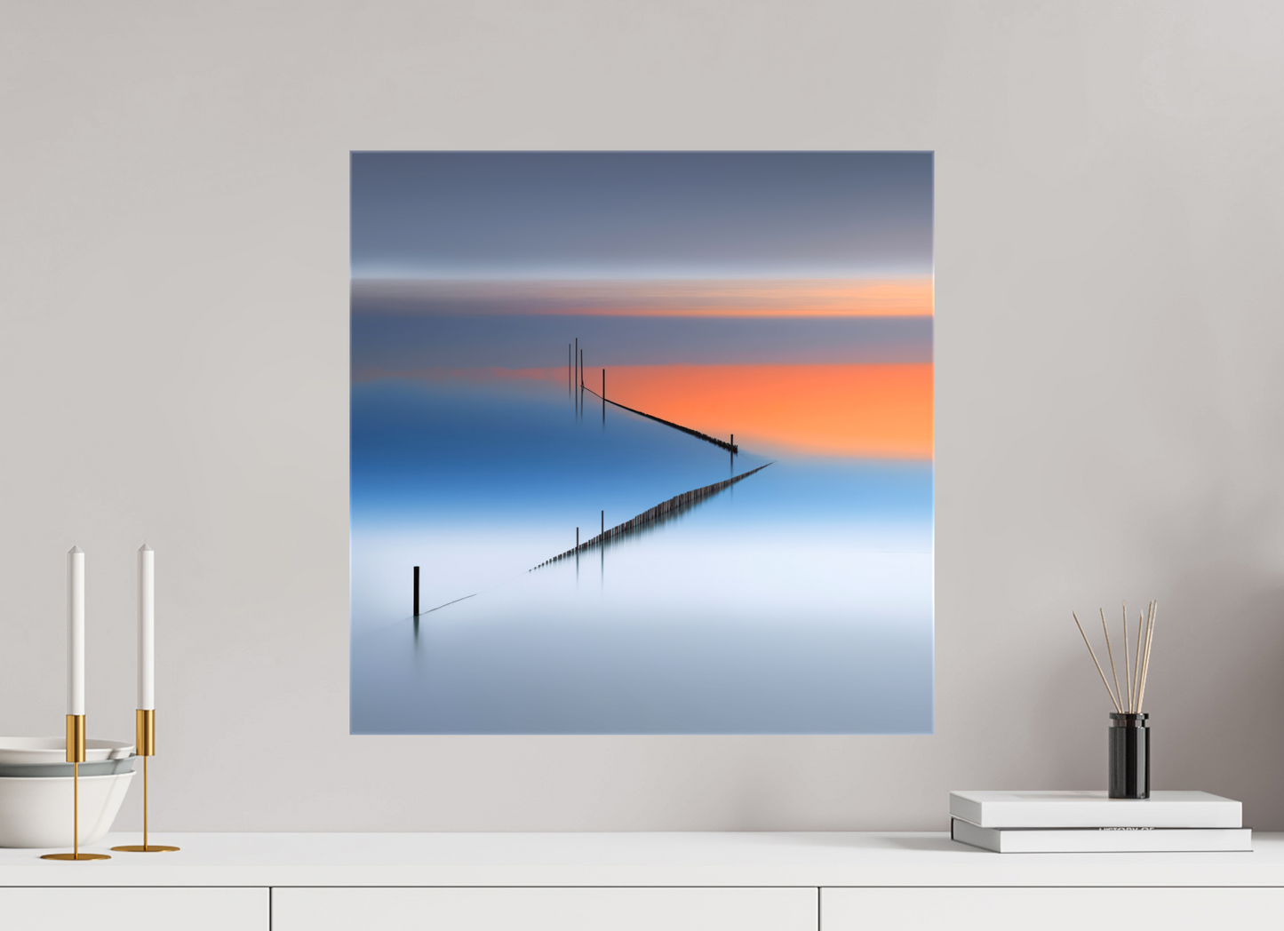 50 x 50 cm, Leinwand glänzend Stille Linien