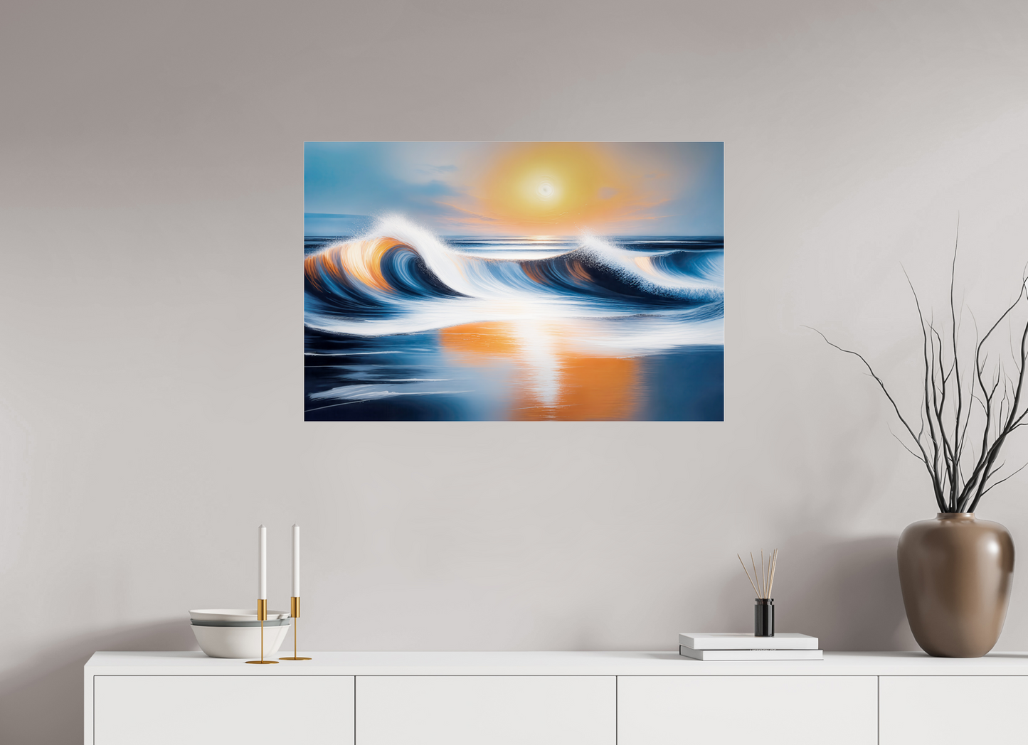 90 x 60 cm, Acrylglas glänzend standard Dialog der Wellen
