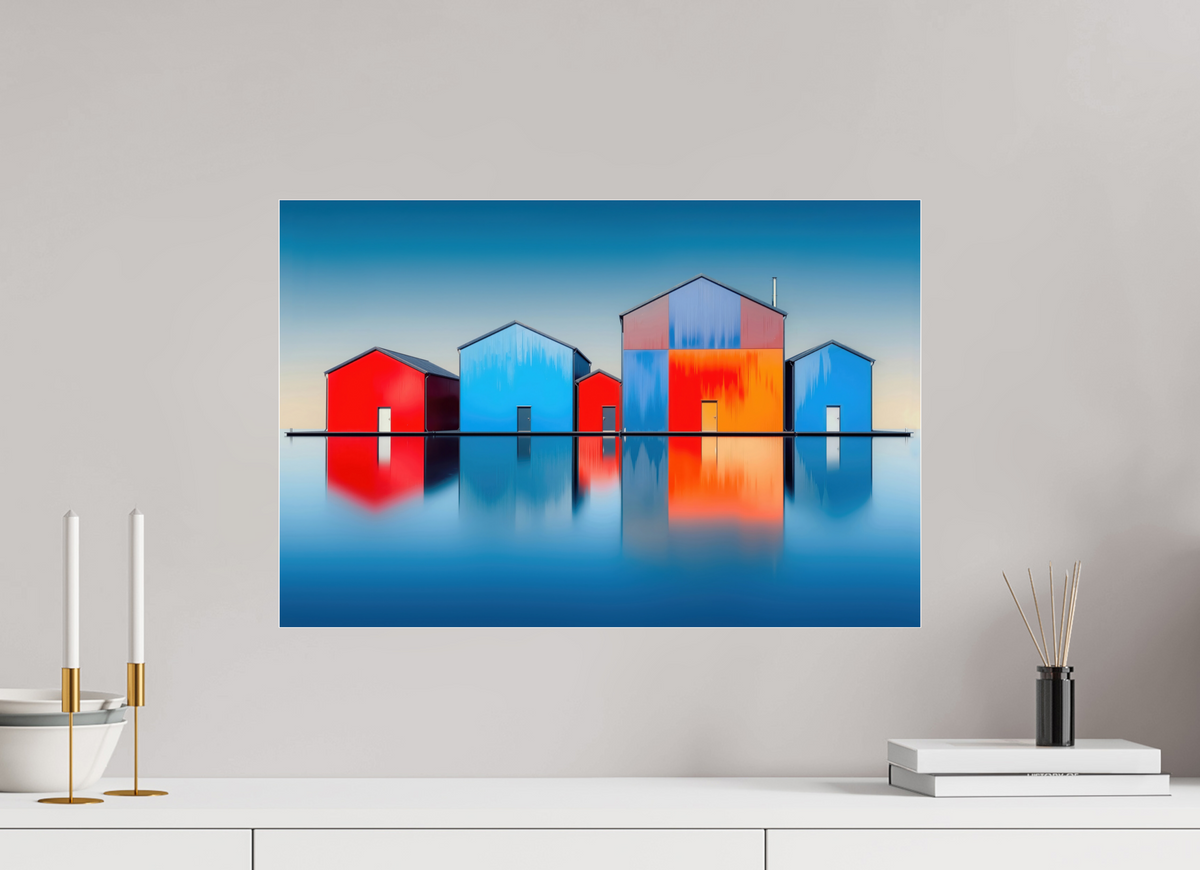 60 x 40 cm, Acrylglas glänzend standard Farbklang am Wasser—Wandkunst, Fine Art Print, Leinwand, Acryldruck, Alu-Dibond