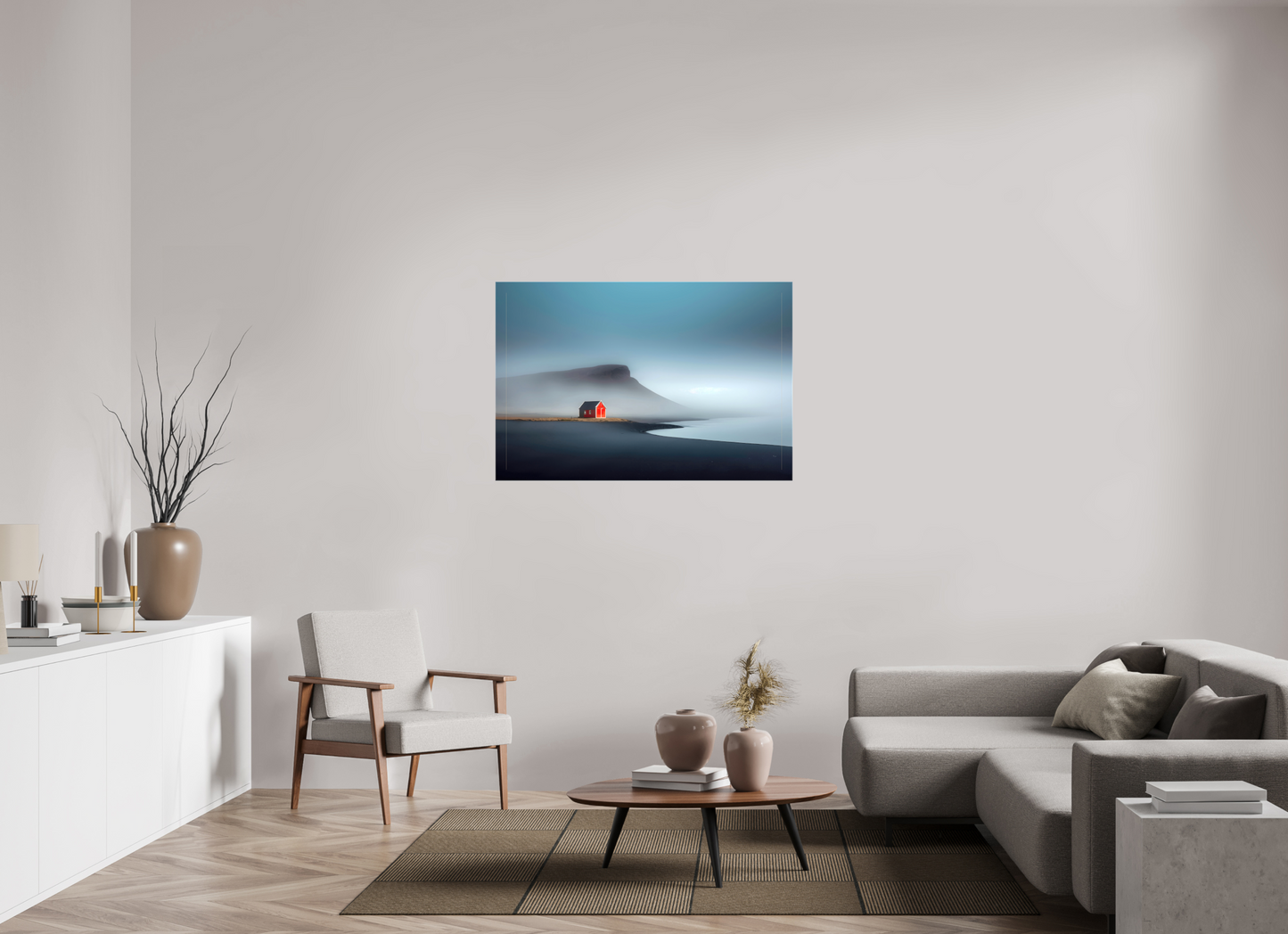 120 x 80 cm, Leinwand glänzend Haus am Meer-01