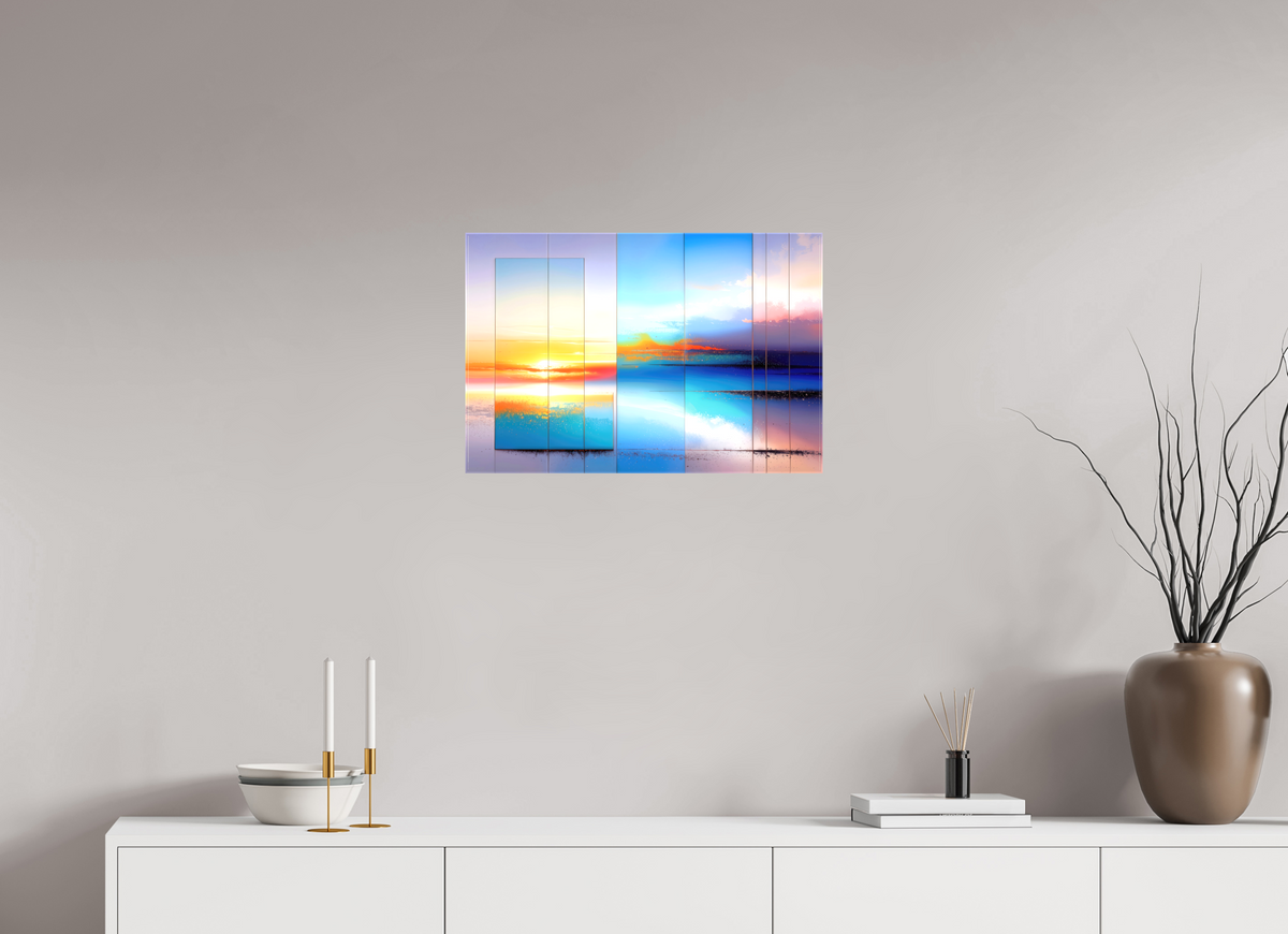 60 x 40 cm, Leinwand glänzend Fenster zum Meer-01—Wandkunst, Fine Art Print, Leinwand, Acryldruck, Alu-Dibond
