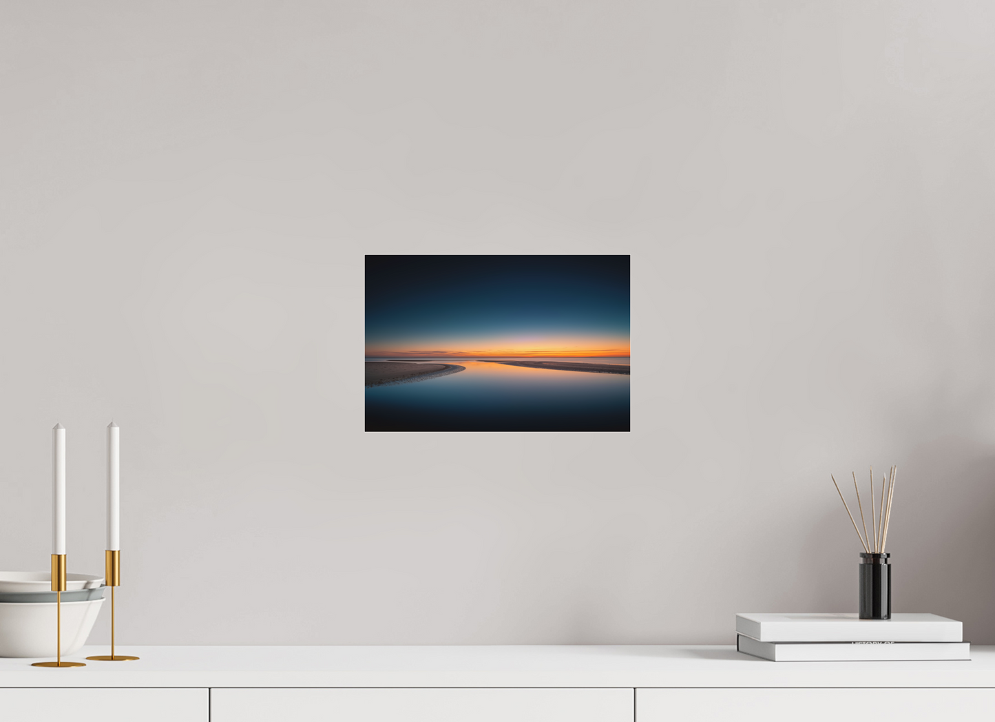 30 x 20 cm, Fine Art Pigmentdruck hinter Acrylglas Stille über dem Watt-02