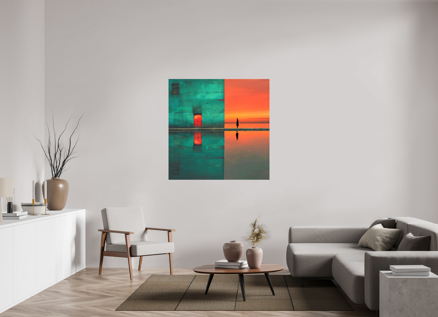 120 x 120 cm, Leinwand glänzend Schwelle zum Meer