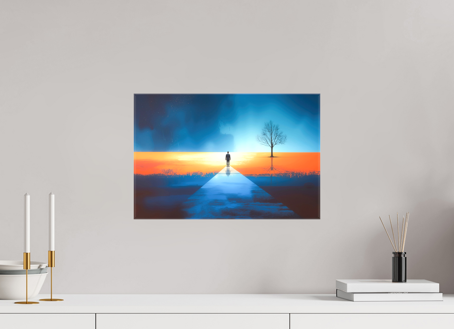 45 x 30 cm, Leinwand glänzend Der Pfad ins Zwischenlicht