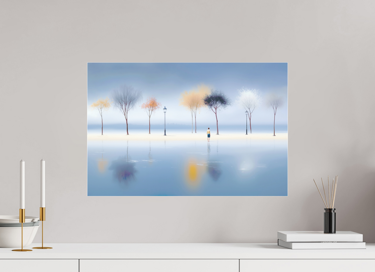 60 x 40 cm, Fine Art Pigmentdruck hinter Acrylglas Stilles Ufer, ferne Gedanken—Wandkunst, Fine Art Print, Leinwand, Acryldruck, Alu-Dibond
