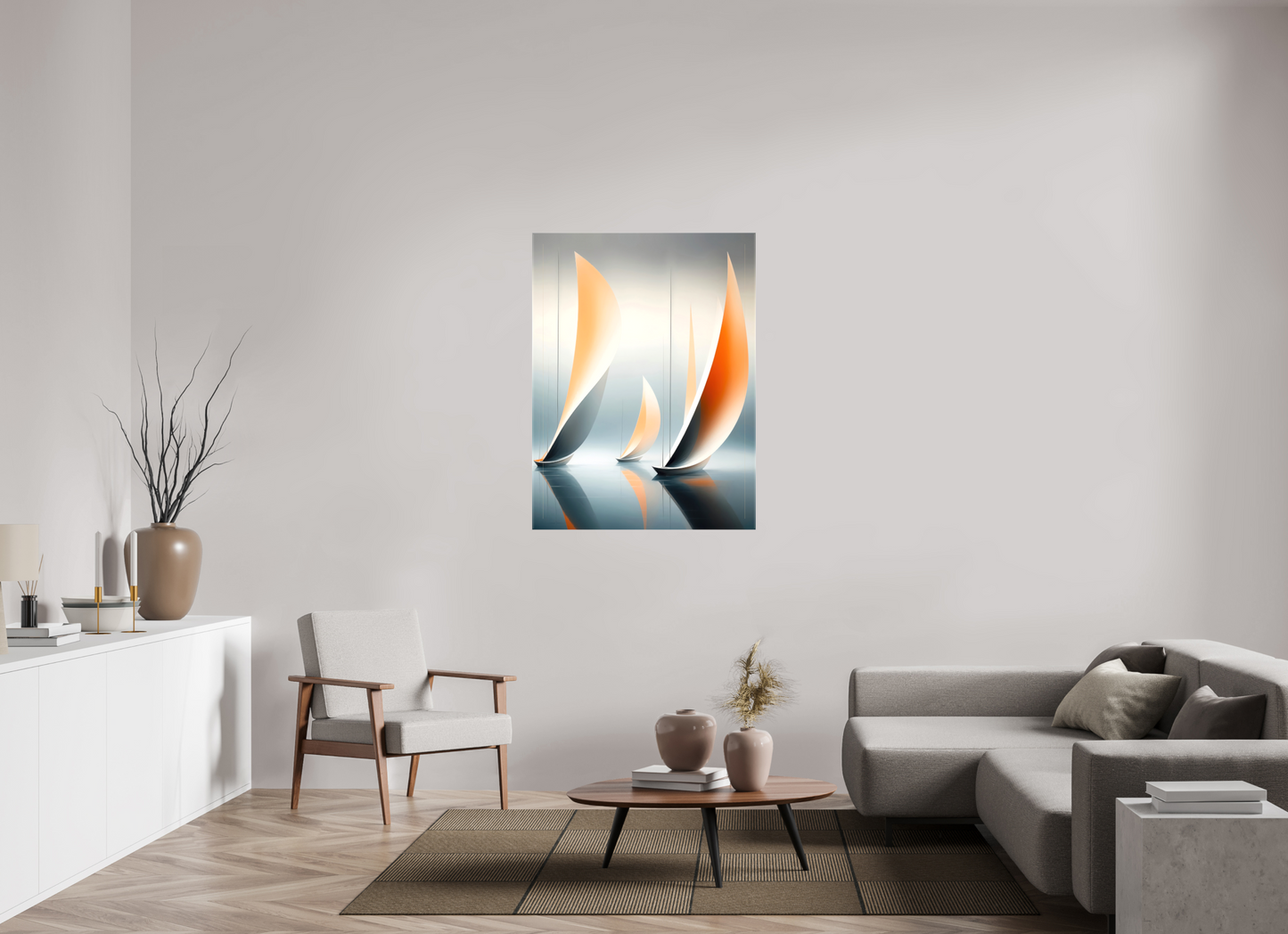 90 x 120 cm, Leinwand glänzend Drei im Licht