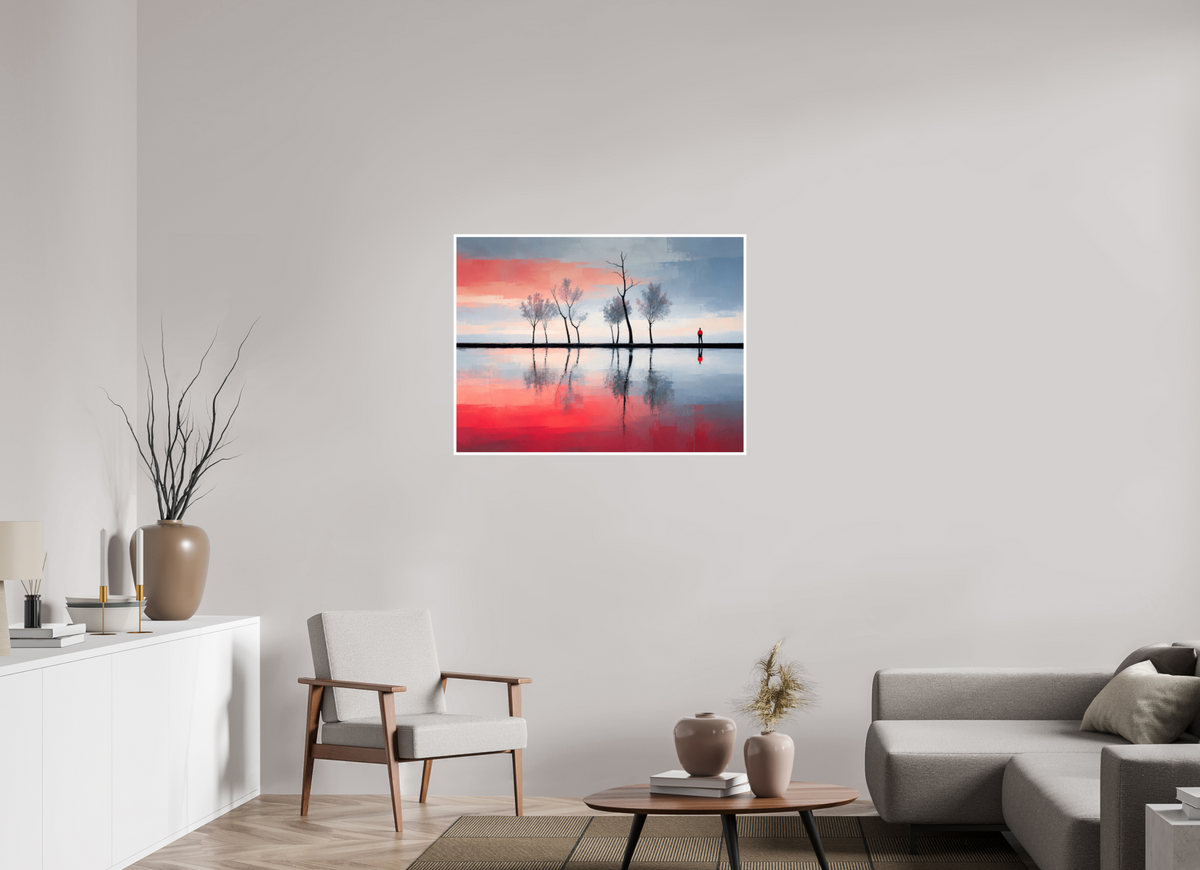 100 x 75 cm, Fine Art Print Hahnemühle Baryta Stilles Ufer - Zwischen Licht und Spiegelung