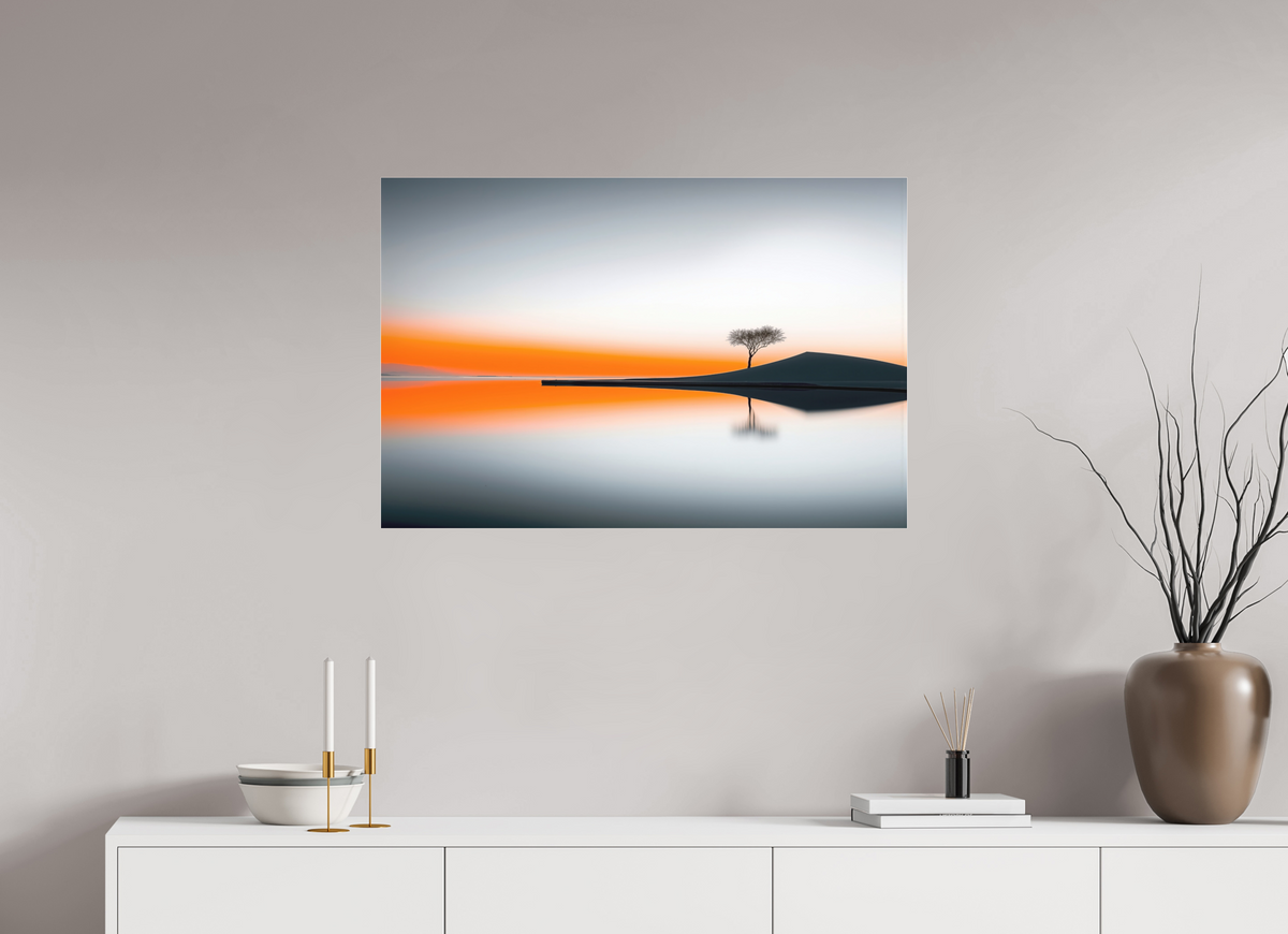 90 x 60 cm, Fine Art Pigmentdruck hinter Acrylglas Uferlinie im Morgenlicht—Wandkunst, Fine Art Print, Leinwand, Acryldruck, Alu-Dibond