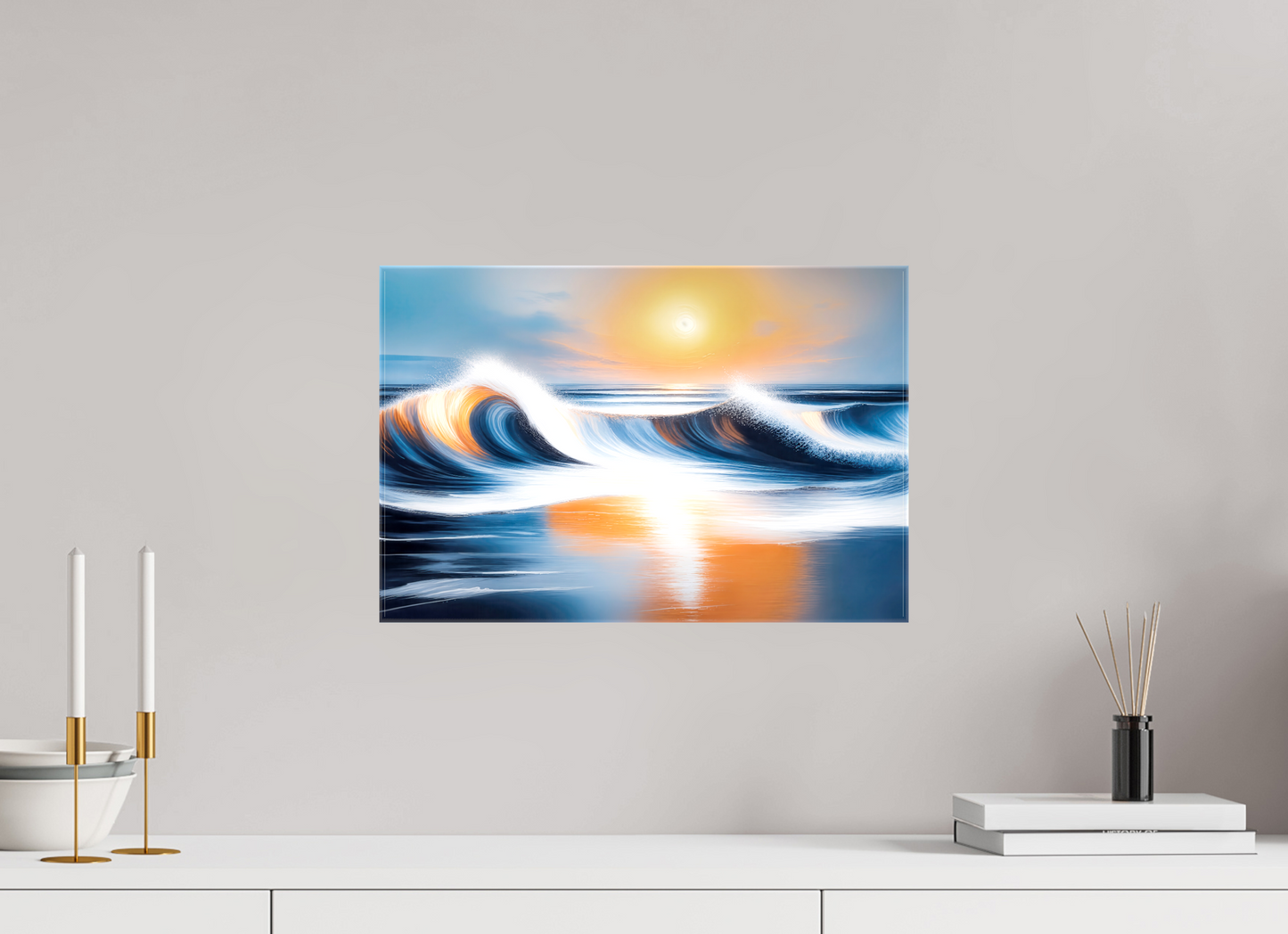 45 x 30 cm, Leinwand glänzend Dialog der Wellen