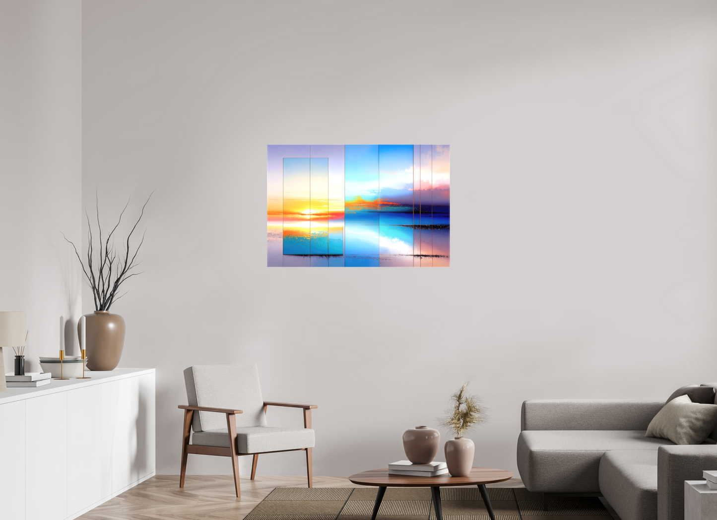 105 x 70 cm, Leinwand glänzend Fenster zum Meer-01