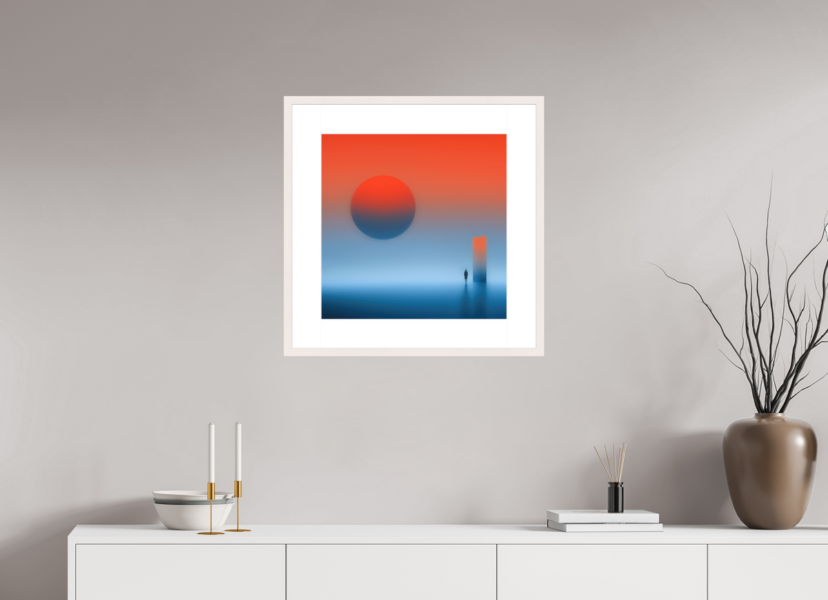 50 x 50 cm, Fine Art Print gerahmt Passage ins Abendrot