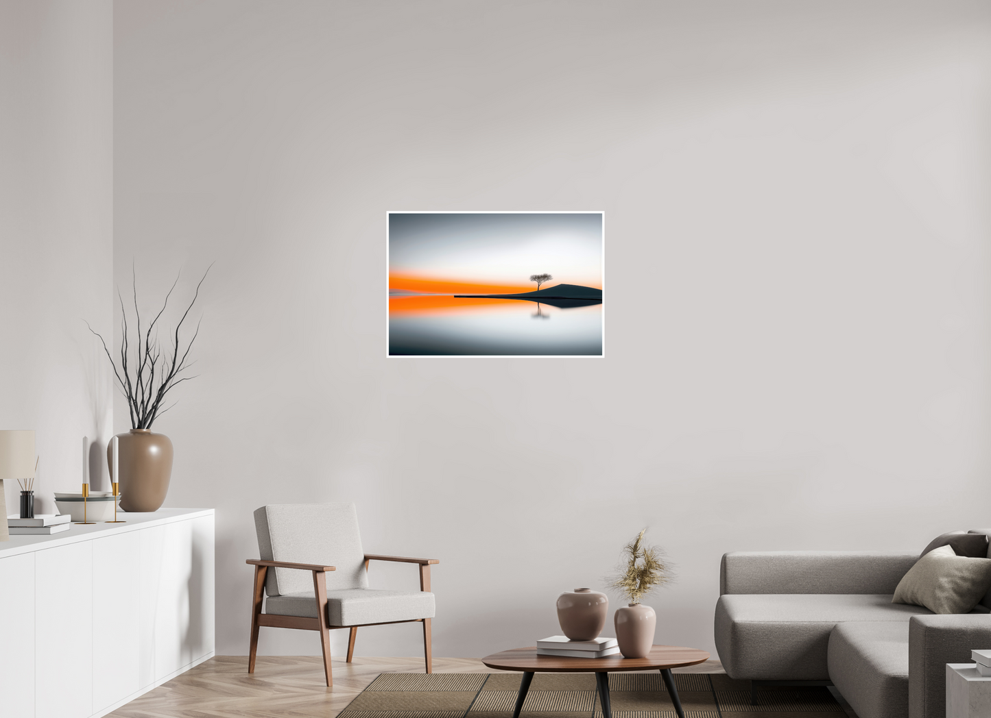 90 x 60 cm, Fine Art Print Hahnemühle Baryta Uferlinie im Morgenlicht