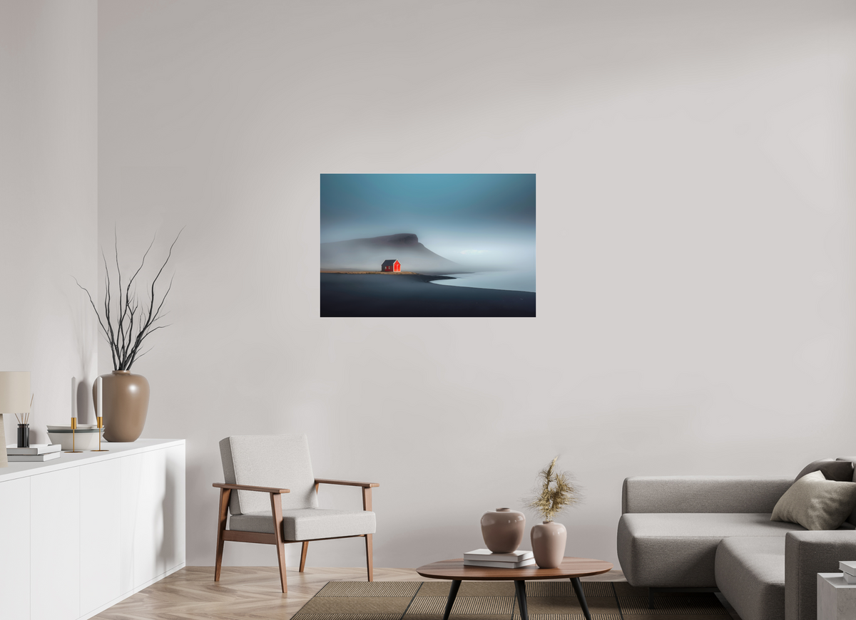 105 x 70 cm, Fine Art Pigmentdruck hinter Acrylglas Haus am Meer-01—Wandkunst, Fine Art Print, Leinwand, Acryldruck, Alu-Dibond